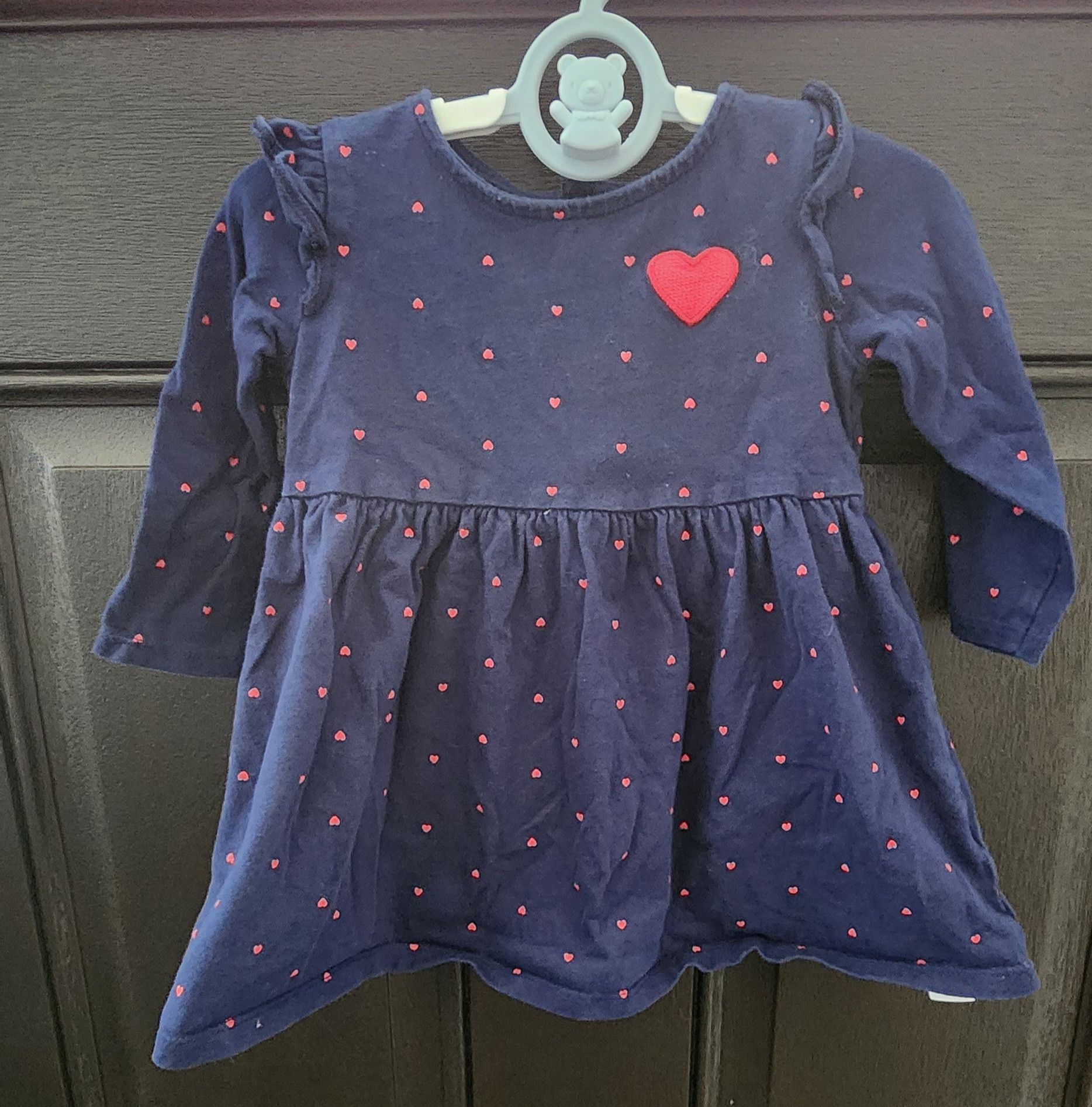 Other Carter's Blue Red Hearts Love Dress Size 12 Months Size XXS / US 00 / IT 34 - 1 Thumbnail
