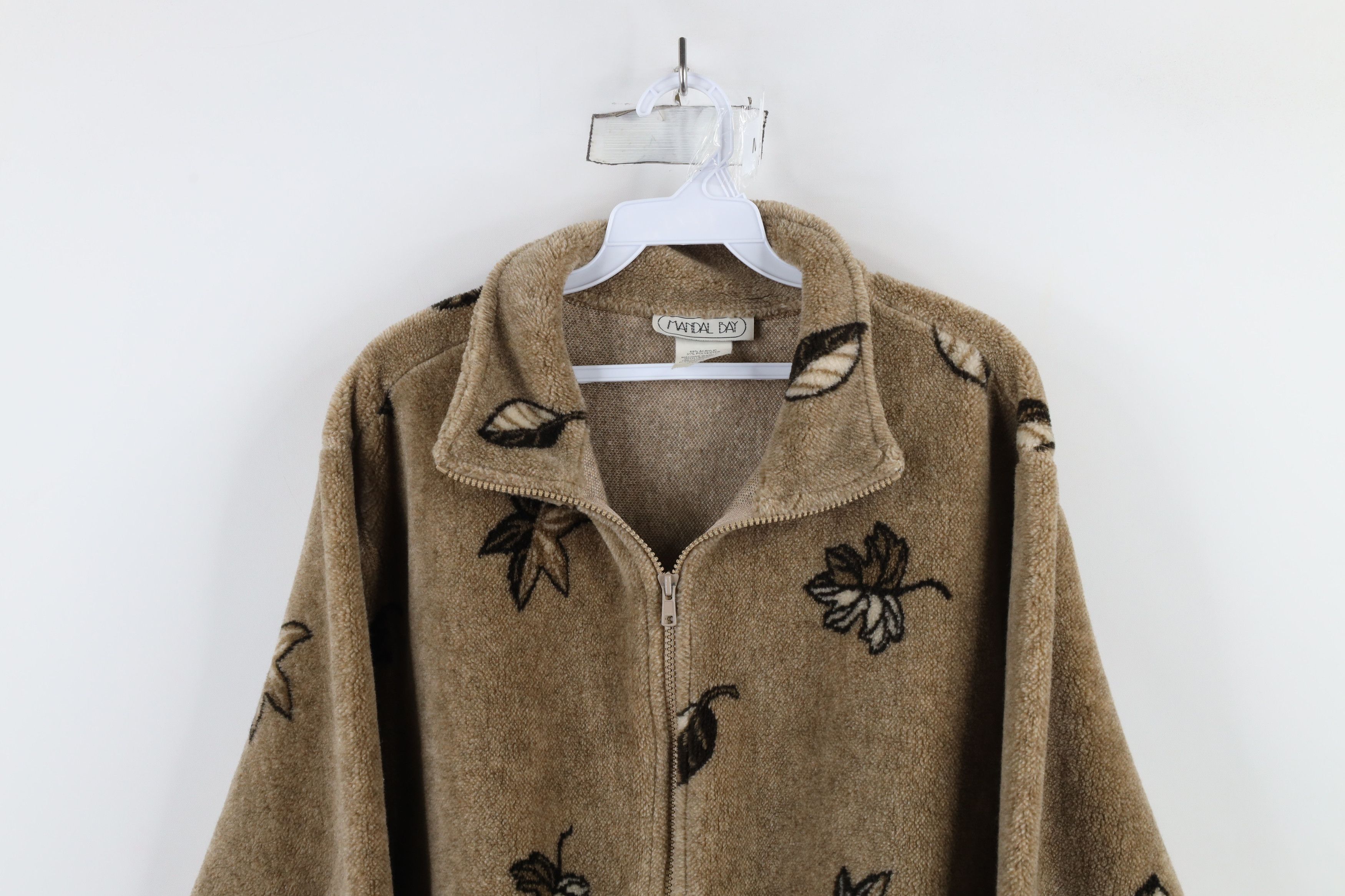Vintage Vintage 90s Streetwear Tree All Over Print Fleece Jacket USA Size L / US 10 / IT 46 - 2 Thumbnail