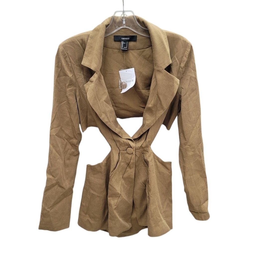 Forever 21 NWT Forever 21 Plunging Cutout Buttoned Blazer in Cigar Size S / US 4 / IT 40 - 7 Thumbnail