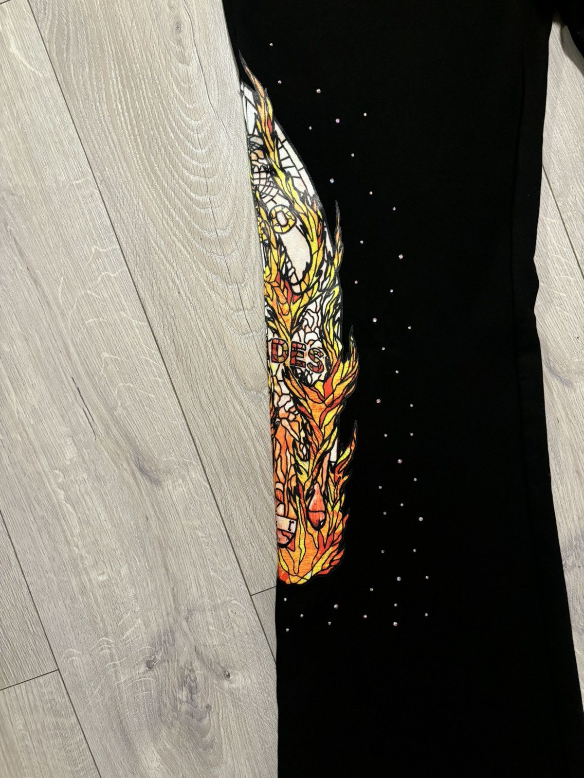 Who Decides War Flame Glass Sweatpants Black Size US 32 / EU 48 - 2 Thumbnail