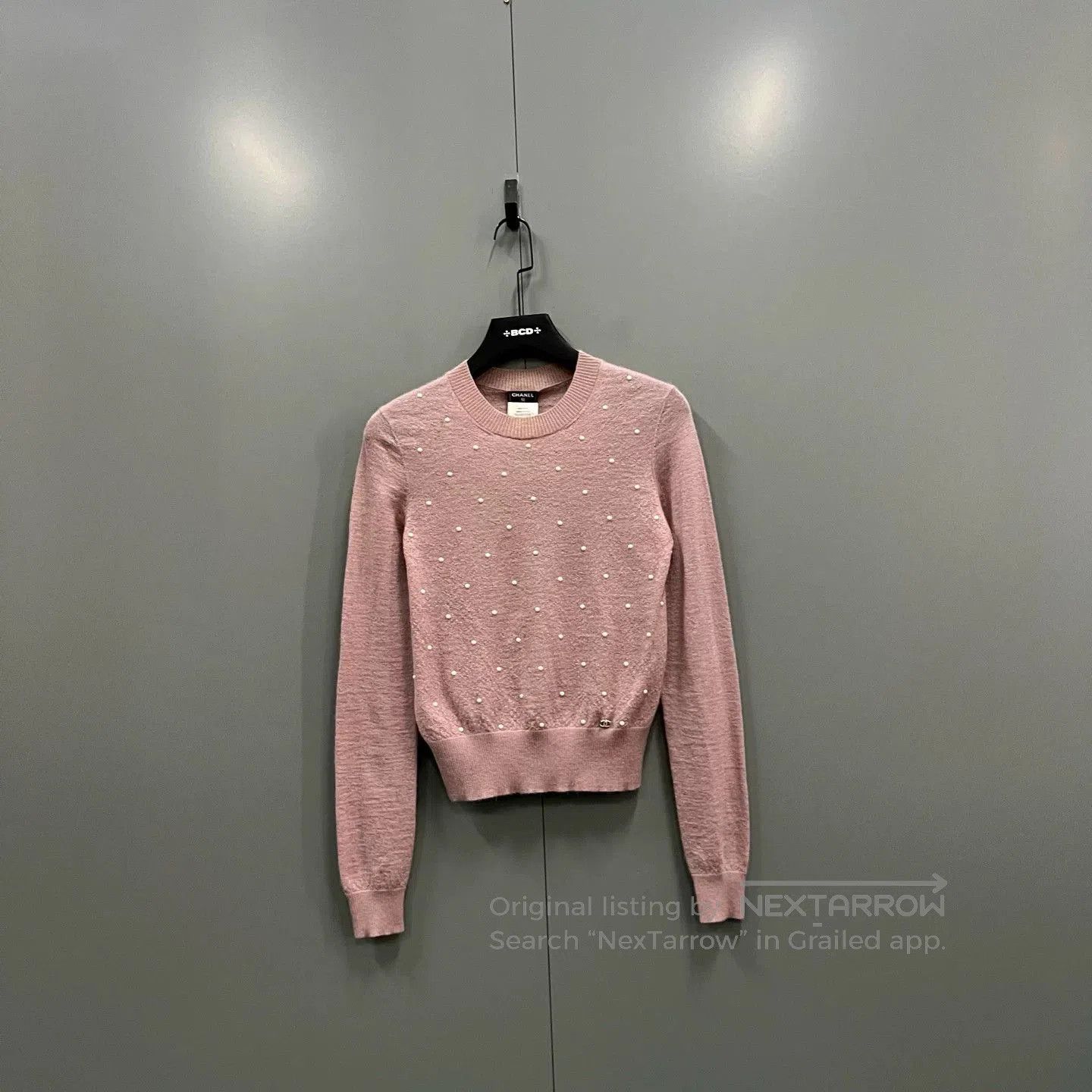 Chanel Chanel Pink Pearl Embroidered Sweater. Size S / US 4 / IT 40 - 1 Thumbnail