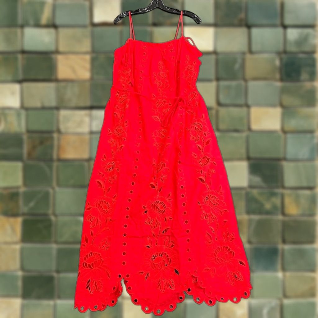 FARM RIO Maxi Dress Women Sleeveless L Red Floral Casual Long RF Richelieu  Dress
