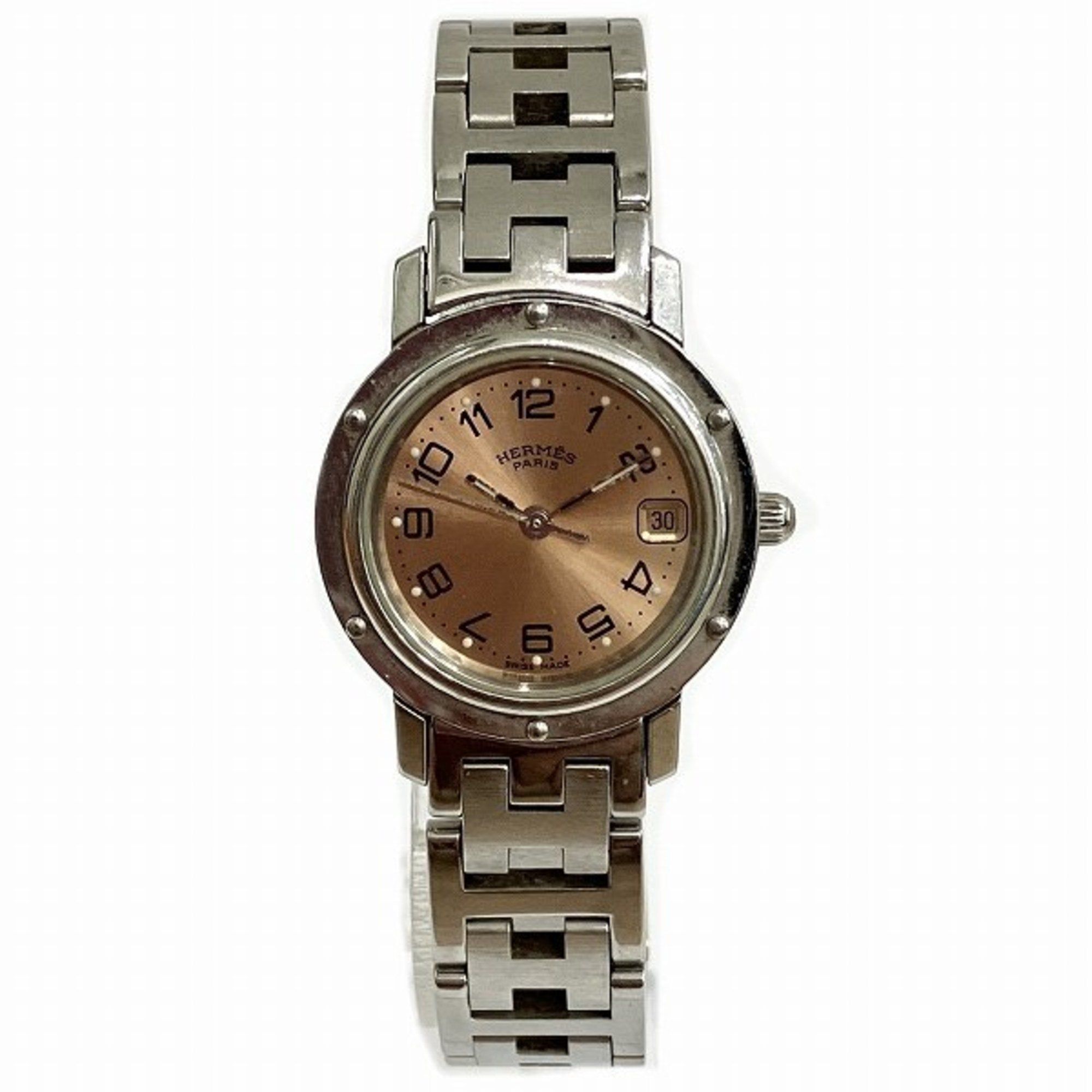 image of Hermes Clipper Cl4.210 Quartz Pink Gold Dial Watch Ladies, Women's