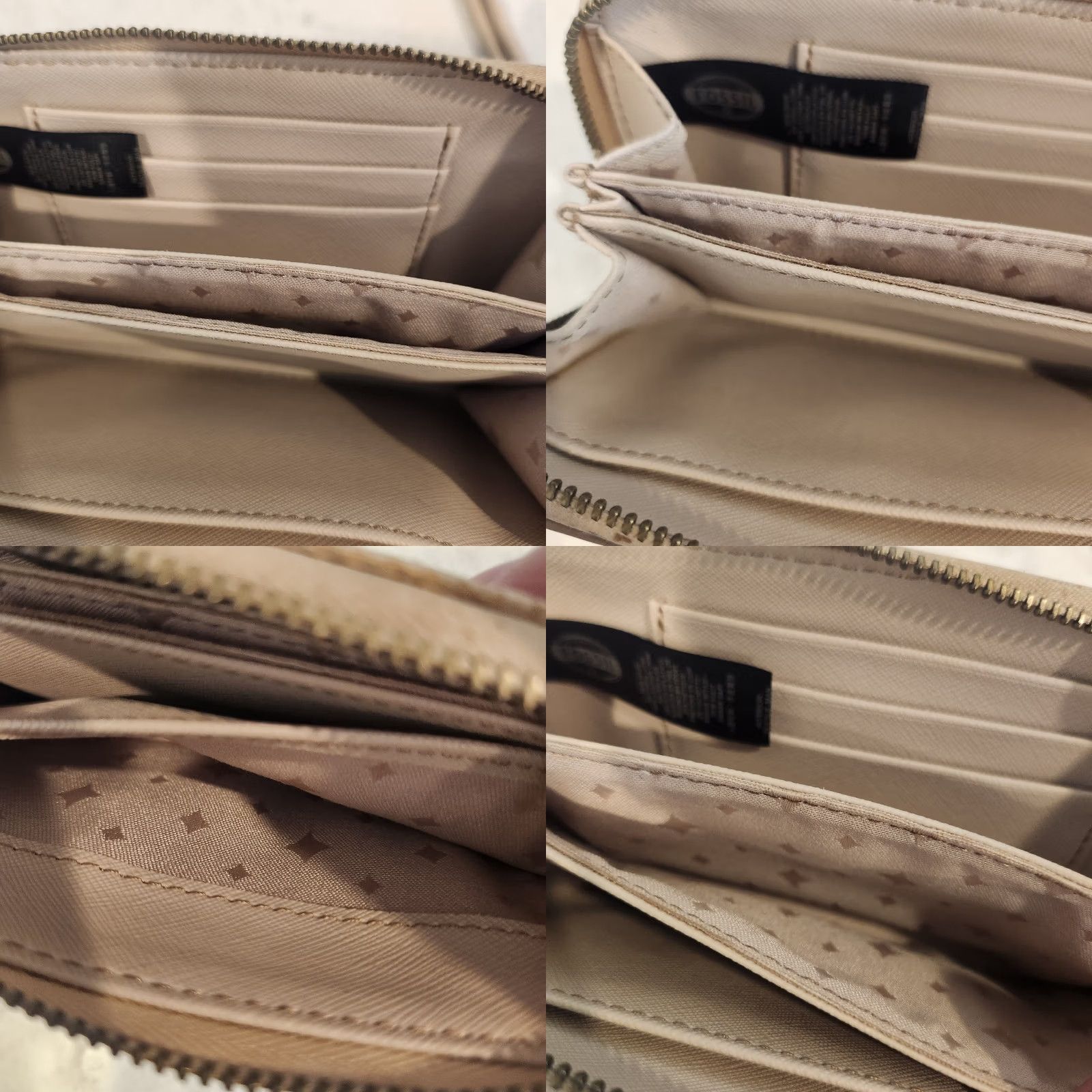 Fossil Fossil Zip-Around Wallet Tan Straw Leather Beige Womens S Color Beige Zip-Around Wallet Womens S Leather Wristlet Clutch NEEDS CLEANING Size ONE SIZE - 10 Thumbnail