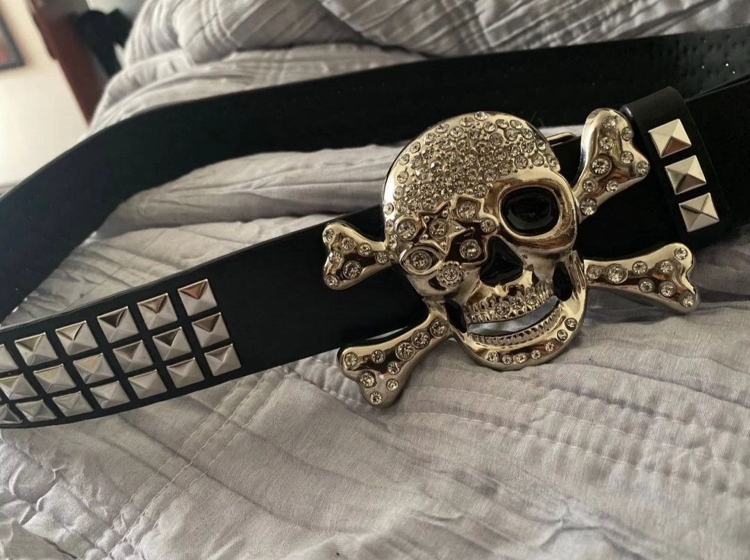 Japanese Brand Blink2 Skulls buckle with Stud Belt Size ONE SIZE - 4 Thumbnail