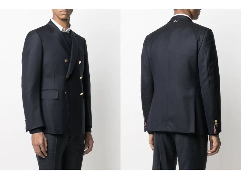 Thom Browne Thom Browne size3 Blue suit with double gold buttons Size 34S - 7 Thumbnail