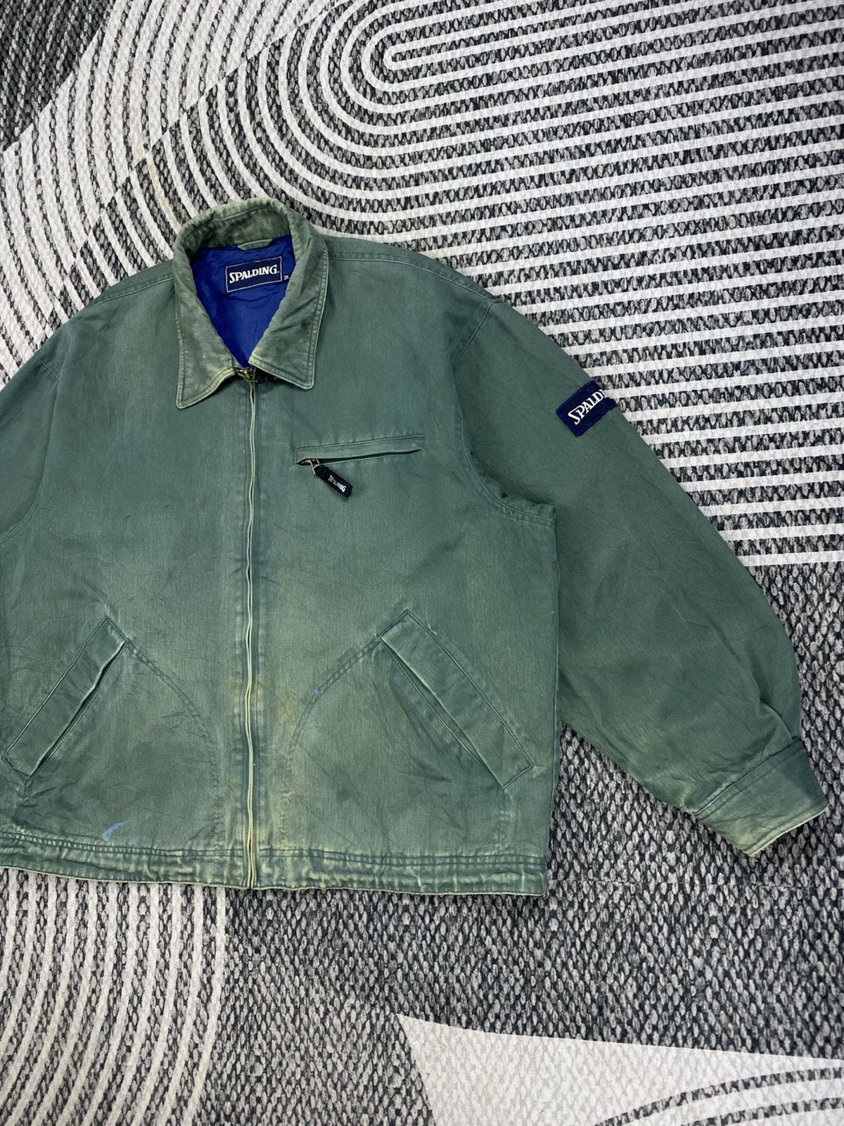Spalding 🔥RARE Vintage 80s Spalding Patches On Sleeve Bomber Jacket Size US XL / EU 56 / 4 - 5 Thumbnail