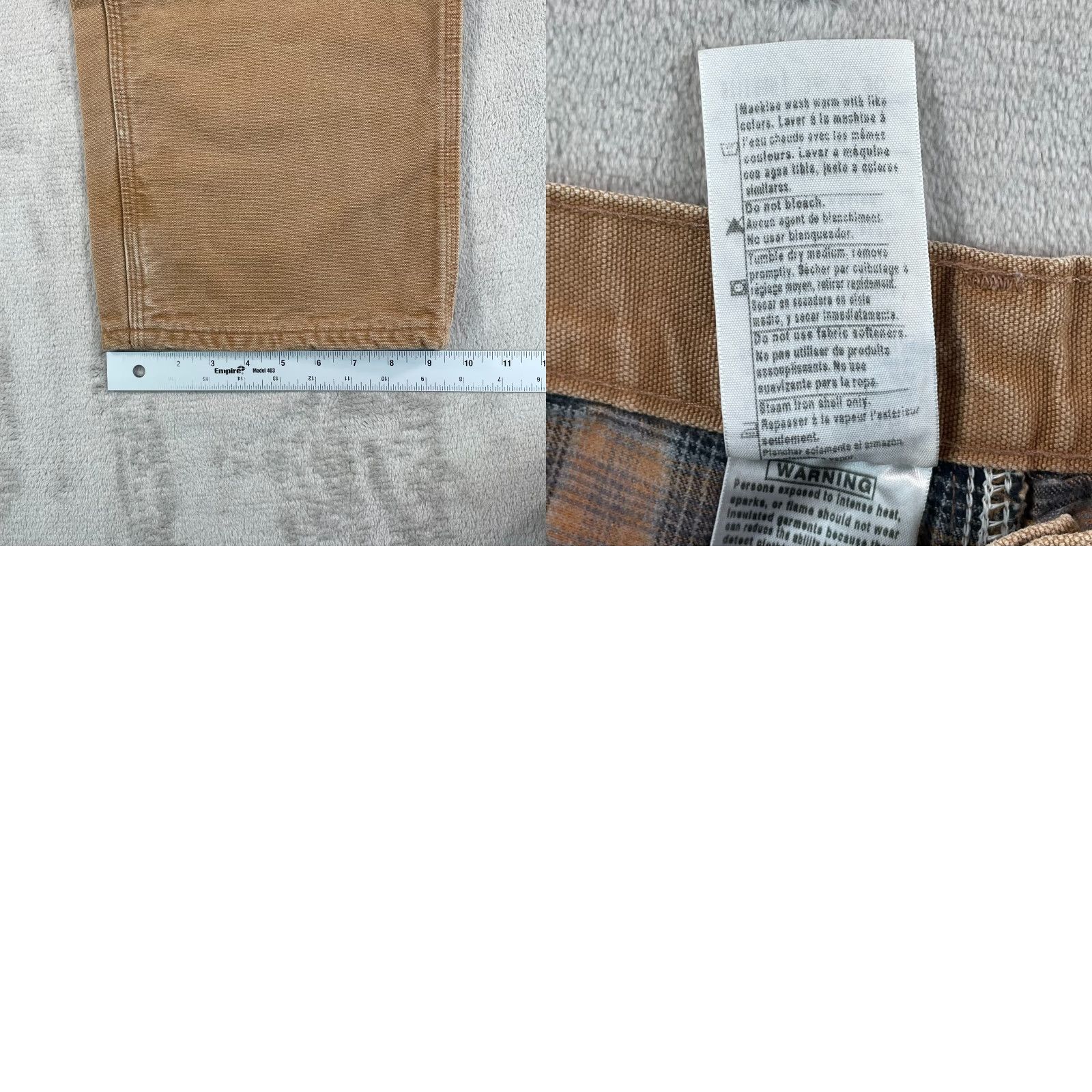 Carhartt Carhartt Flannel Lined Pants 34x28 Brown Carpenter Duck Canvas B111 Mens Jeans Pants Size US 34 / EU 50 - 9 Thumbnail