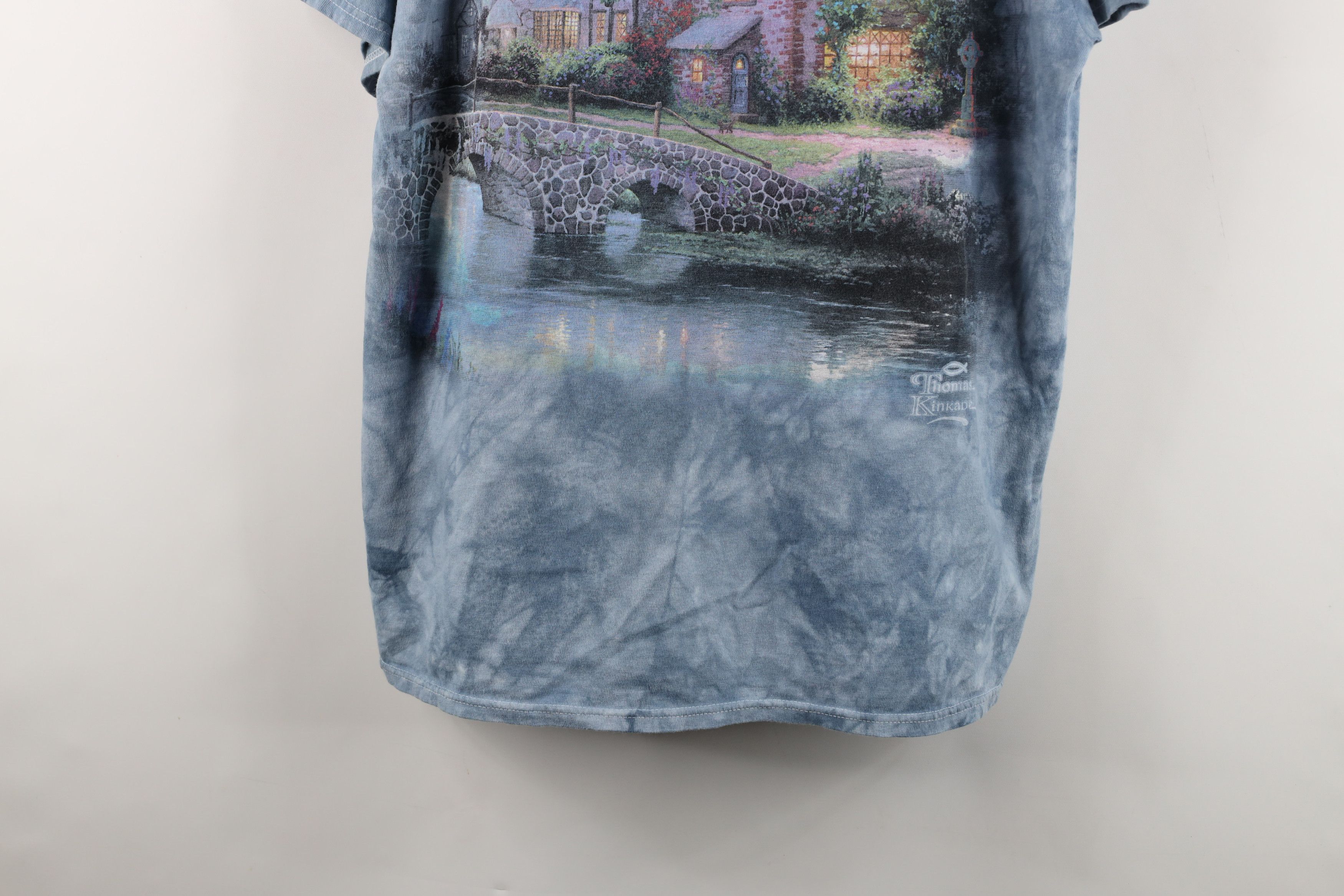 Vintage Vintage 90s Streetwear Mythical Acid Wash T-Shirt Blue Size US XL / EU 56 / 4 - 3 Thumbnail