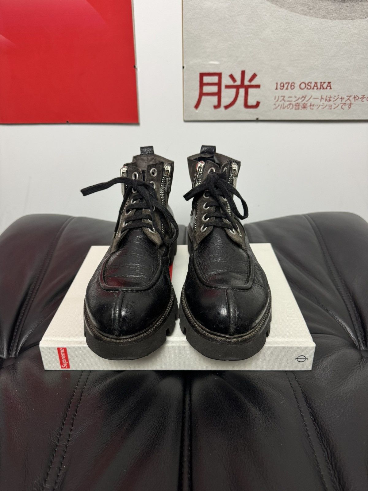 RoccoP RoccoP Vintage AvantGarde Platform Derby Leather Boots Grail Size US 8 / EU 41 - 3 Thumbnail