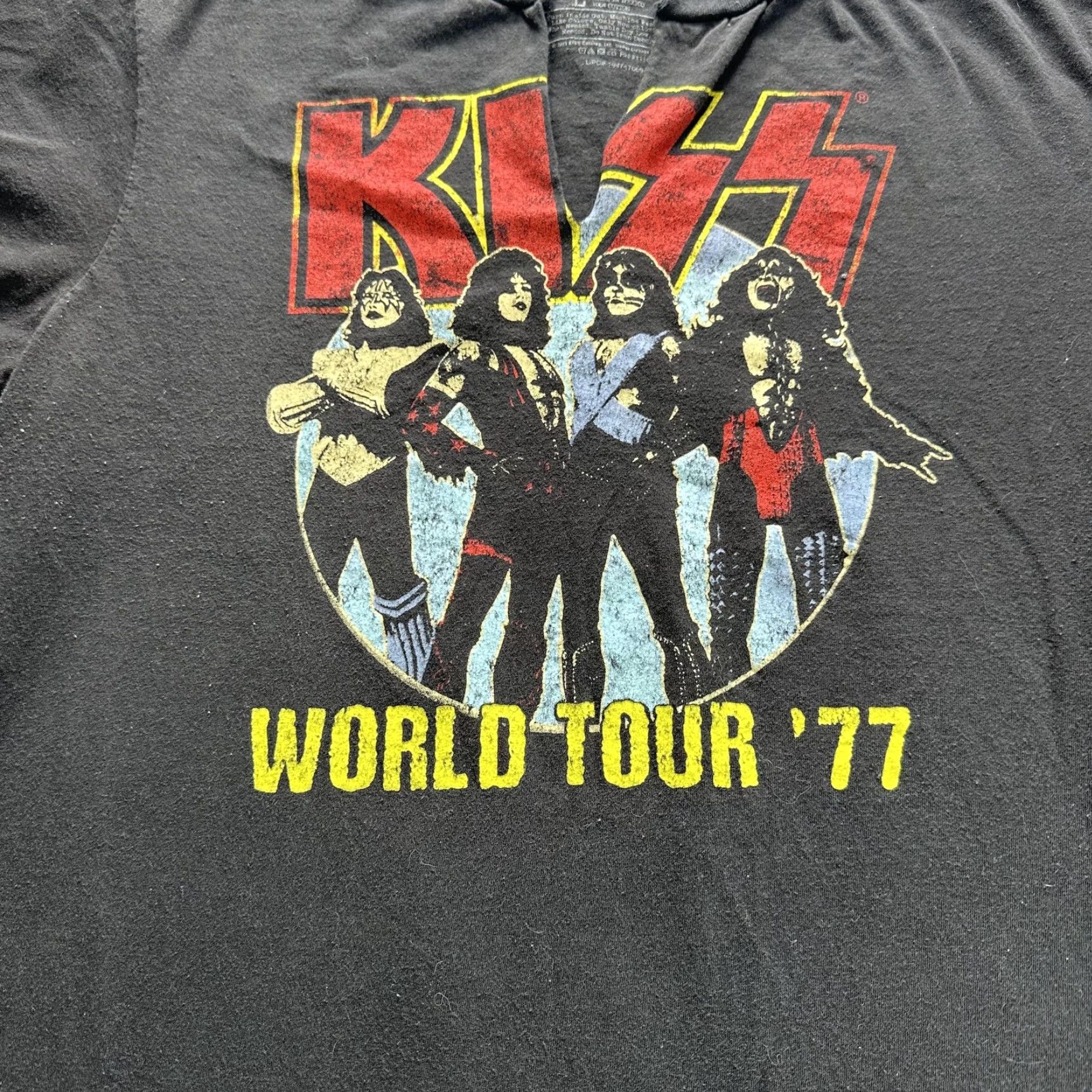 Vintage KISS World Tour '77 Shirt Mens Large Black Graphic Band Tee Rock Concert Music Size US L / EU 52-54 / 3 - 2 Thumbnail