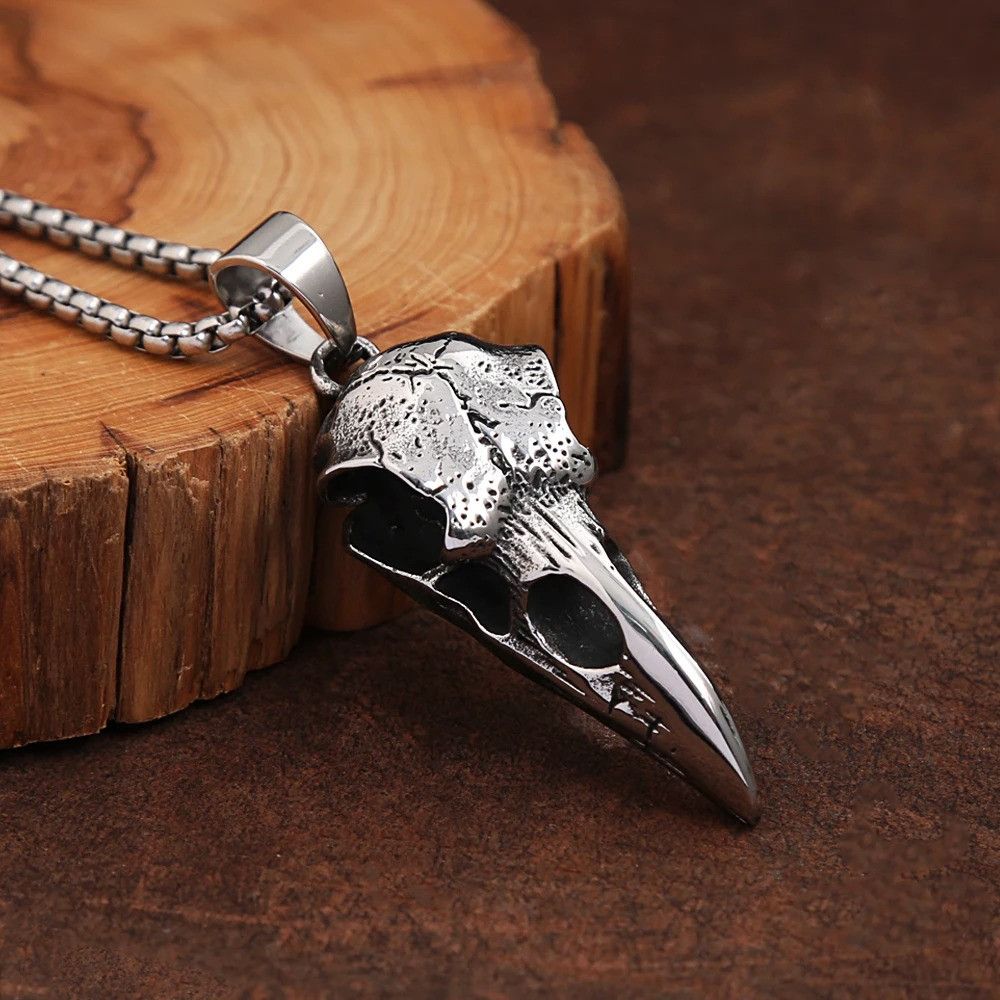 Other Viking Crow Head Bird Skull Size ONE SIZE - 2 Thumbnail