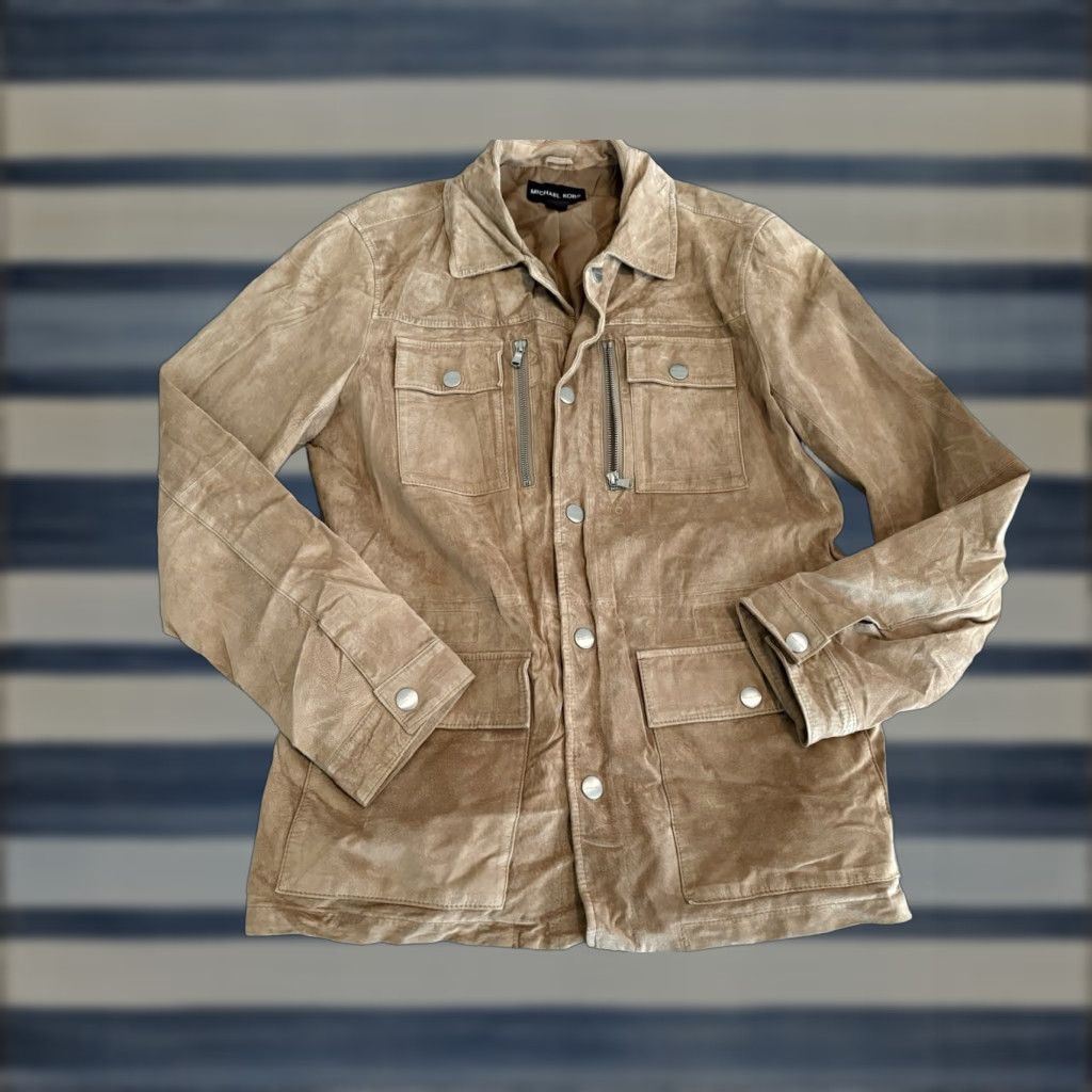 Michael Kors Michael Kors Leather Jacket Button Front Size Medium Men Beige Jacket Size US M / EU 48-50 / 2 - 1 Thumbnail