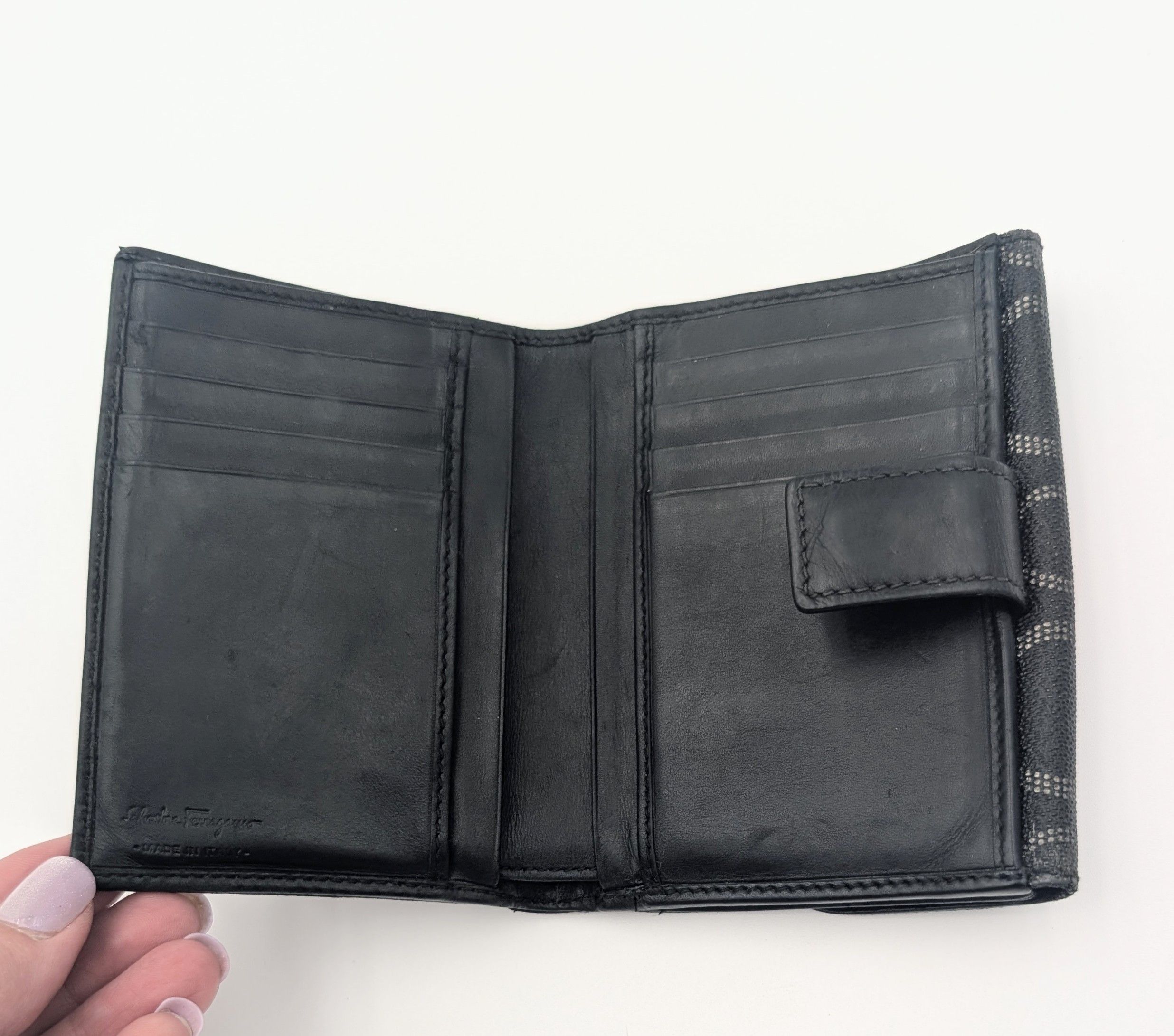Salvatore Ferragamo Salvatore Ferragamo Black Leather Compact Wallet Size ONE SIZE - 3 Thumbnail
