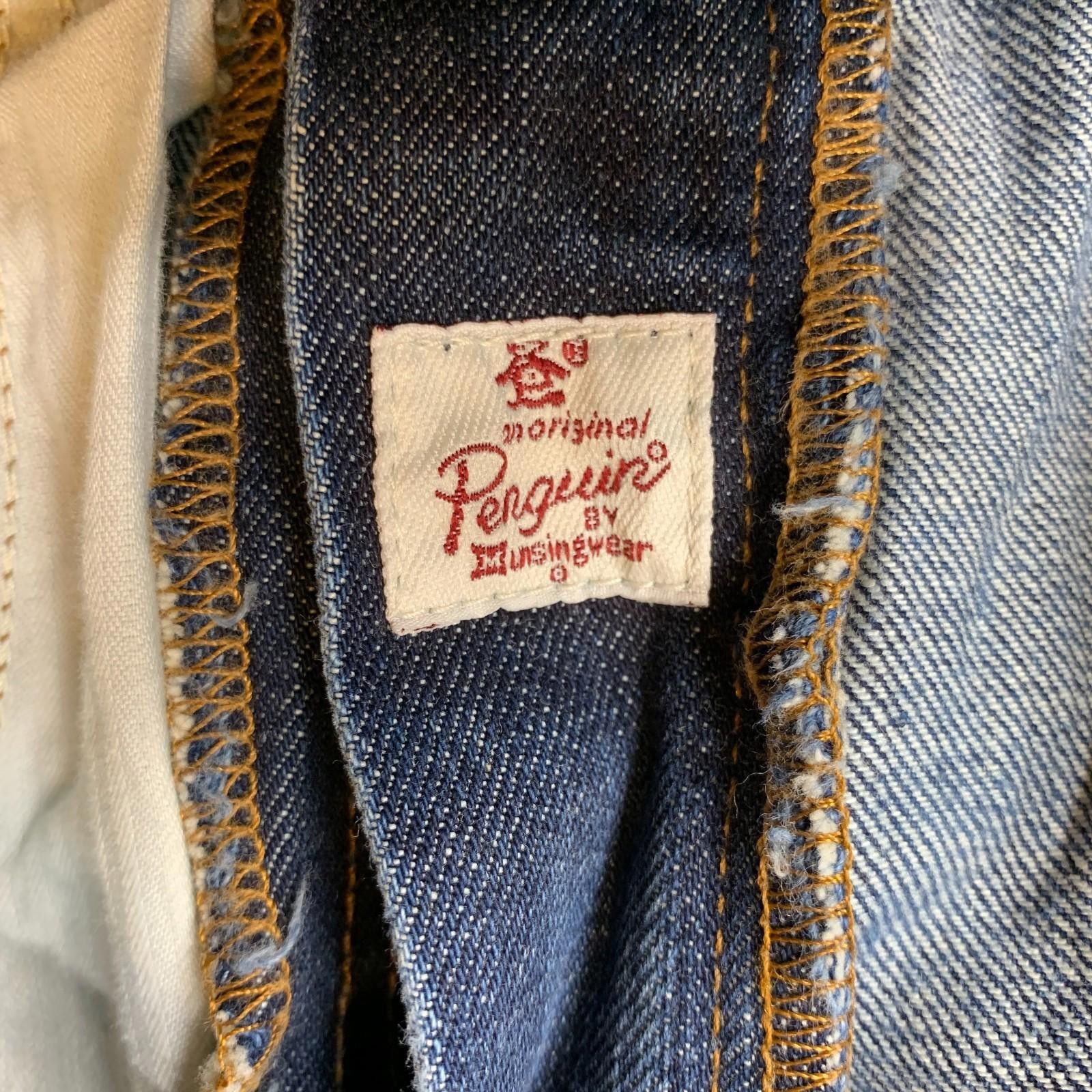Designer Vintage Penguin Jeans 34x29 Bootcut Raw Hem White Patch (338 Size US 34 / EU 50 - 8 Thumbnail