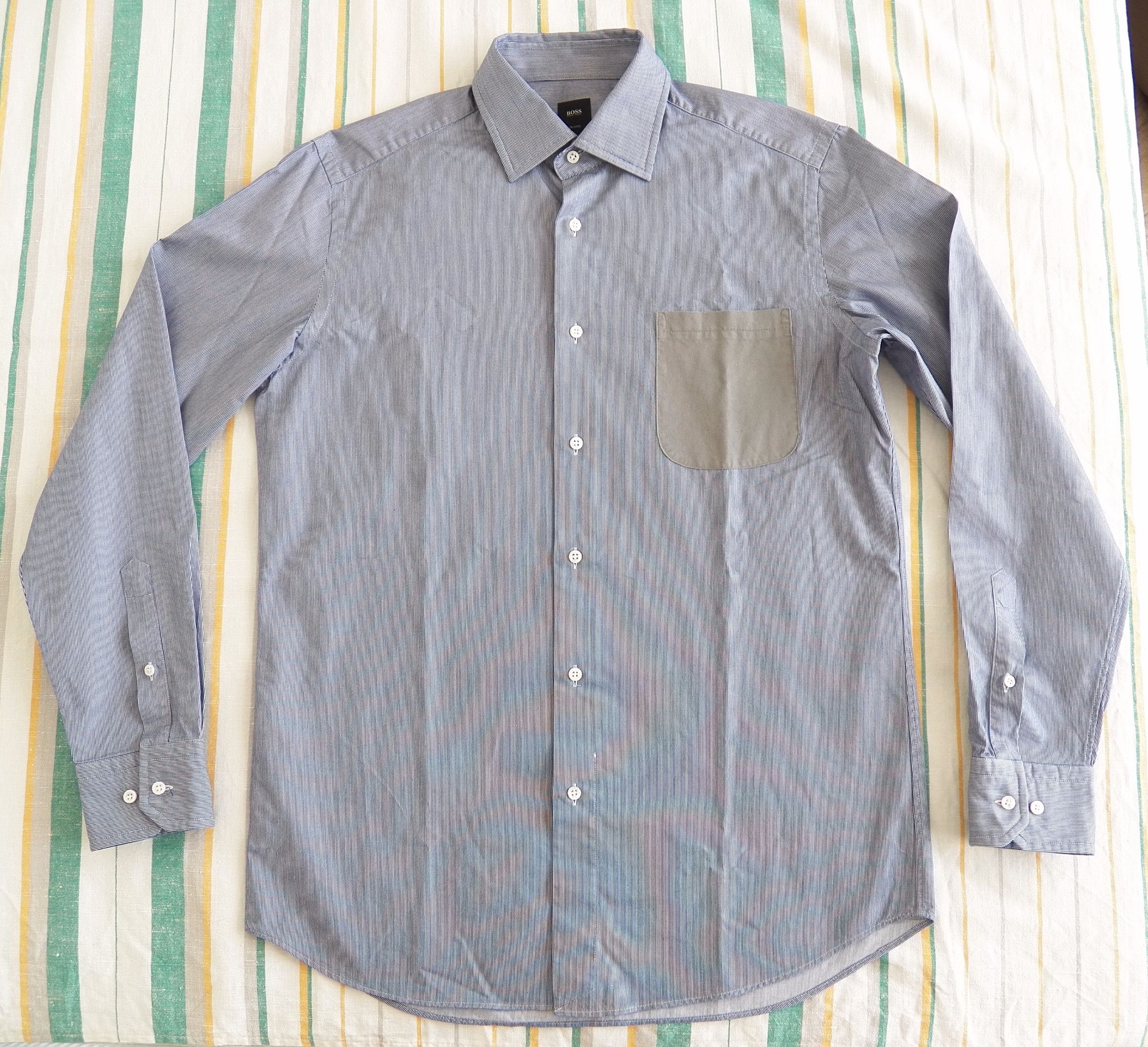 Hugo Boss Hugo Boss Tailored Mens Dress Shirt Size 39 15.5 Pinstripe Size 40R - 1 Thumbnail