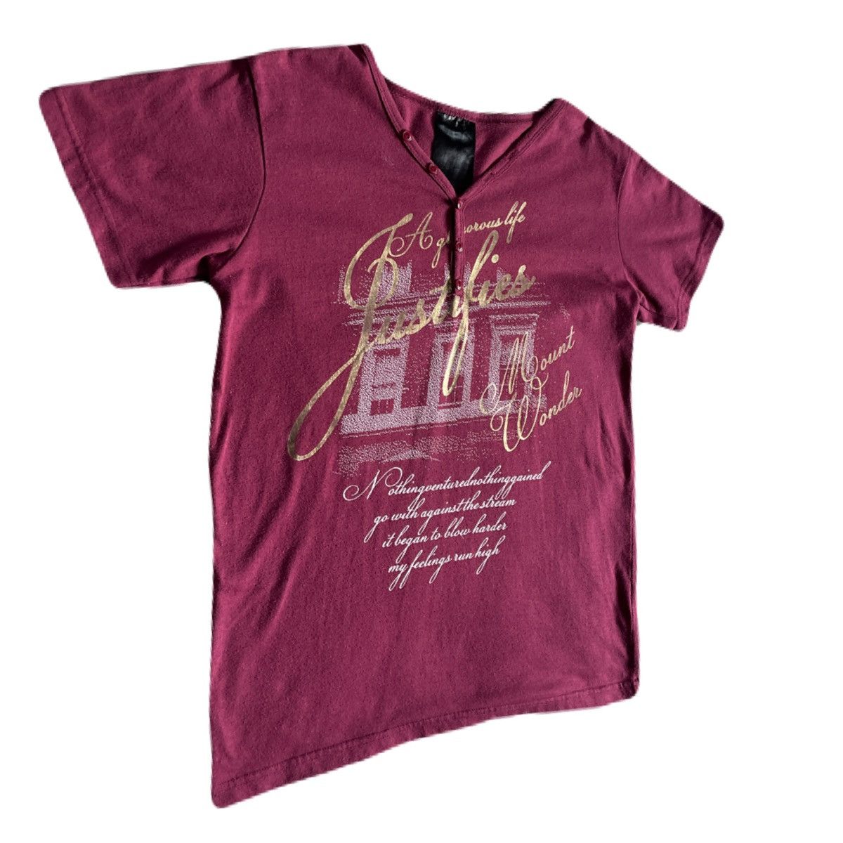 If Six Was Nine 2000s Japanese archive Vkei Glitter Poem V-Neck T-Shirts Y2K Size US S / EU 44-46 / 1 - 3 Thumbnail