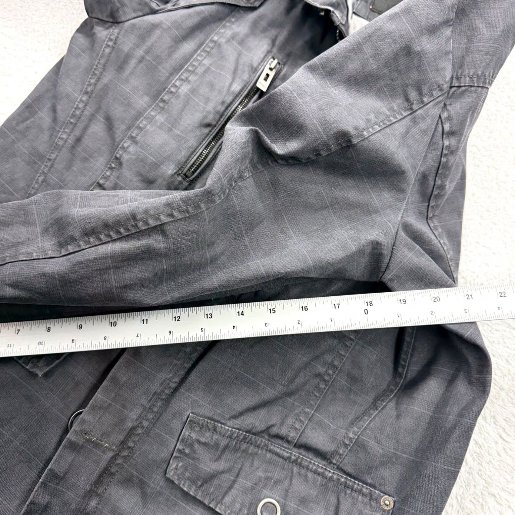 Guess VINTAGEGUESS Gray Plaid Utility Jacket Zip Button Pockets Size S Canvas Mens Jacket Size US S / EU 44-46 / 1 - 7 Thumbnail