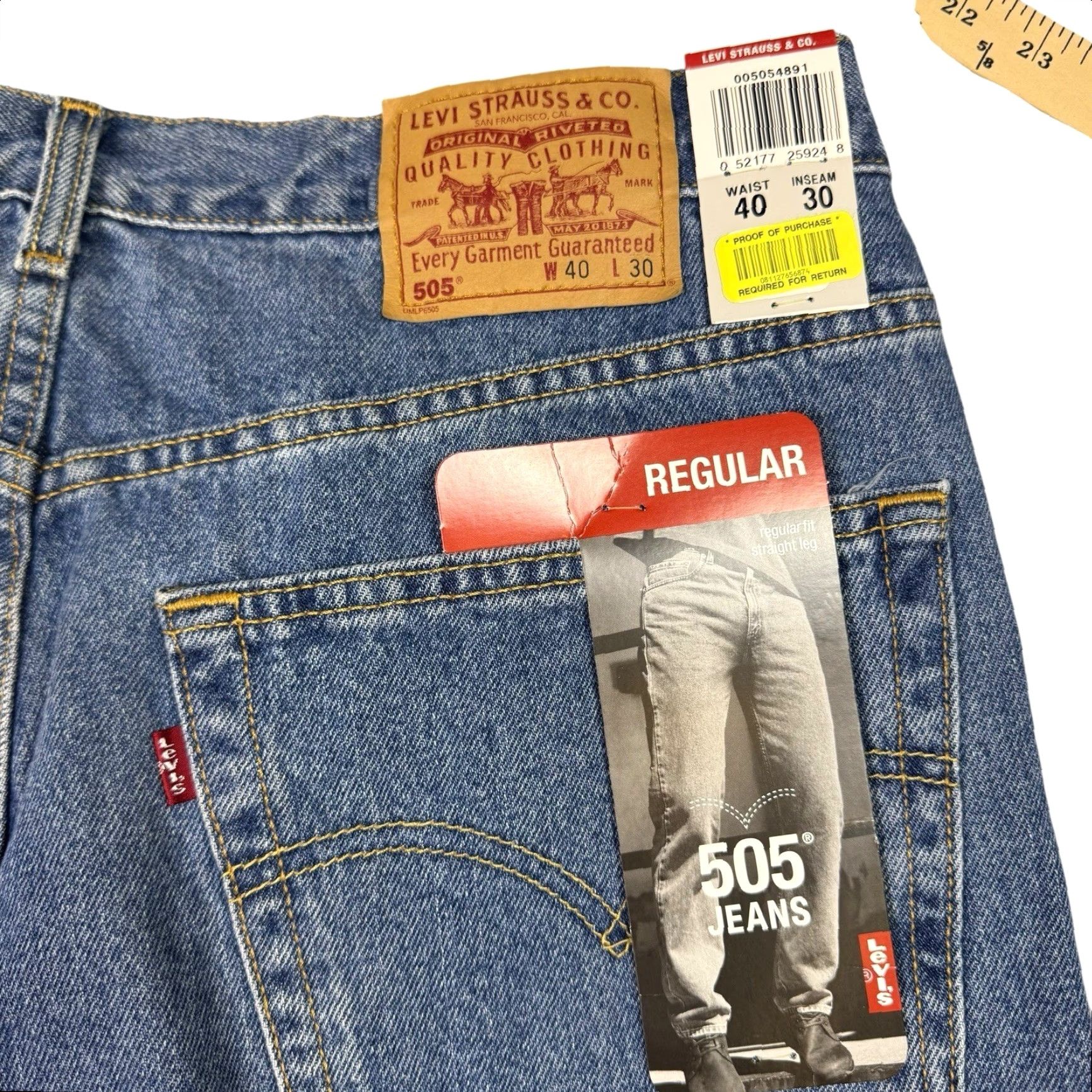 Levi's VINTAGE Levi's 505 Jeans Men's 40x30 Deadstock New Straight Paper Tag 90s Y2K Mens Jeans Size US 40 / EU 56 - 3 Thumbnail