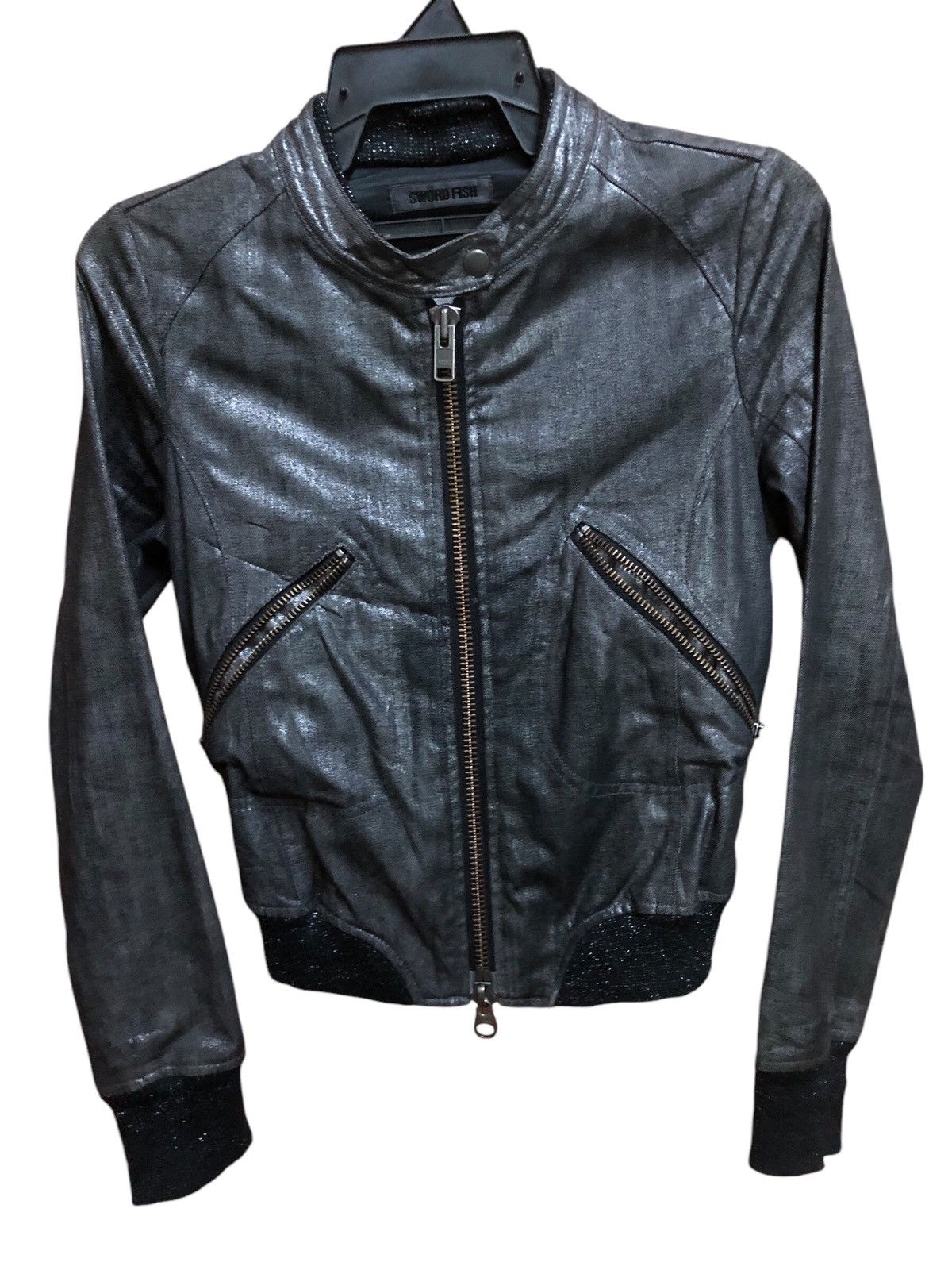 Japanese Brand Swordfish Metallic Biker Punk Cropped Jacket Size S / US 4 / IT 40 - 1 Thumbnail