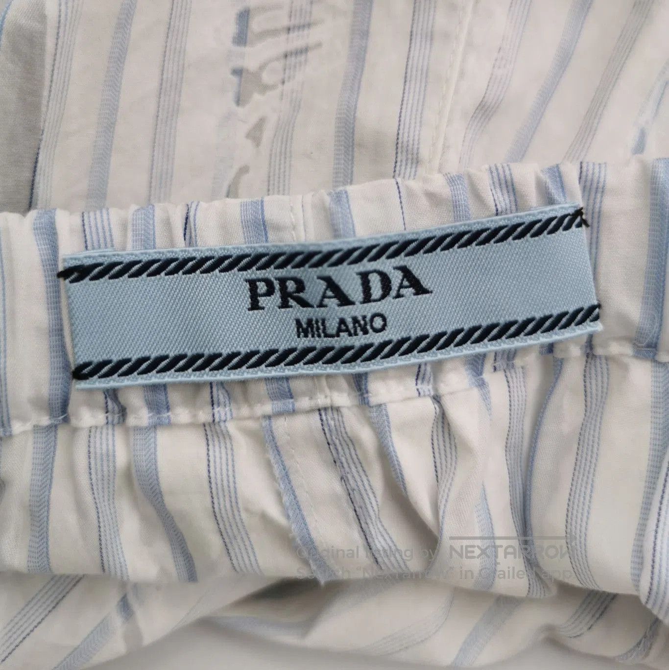 Prada Prada Logo Striped Cotton Shorts in Size 4. Size 39" - 3 Thumbnail