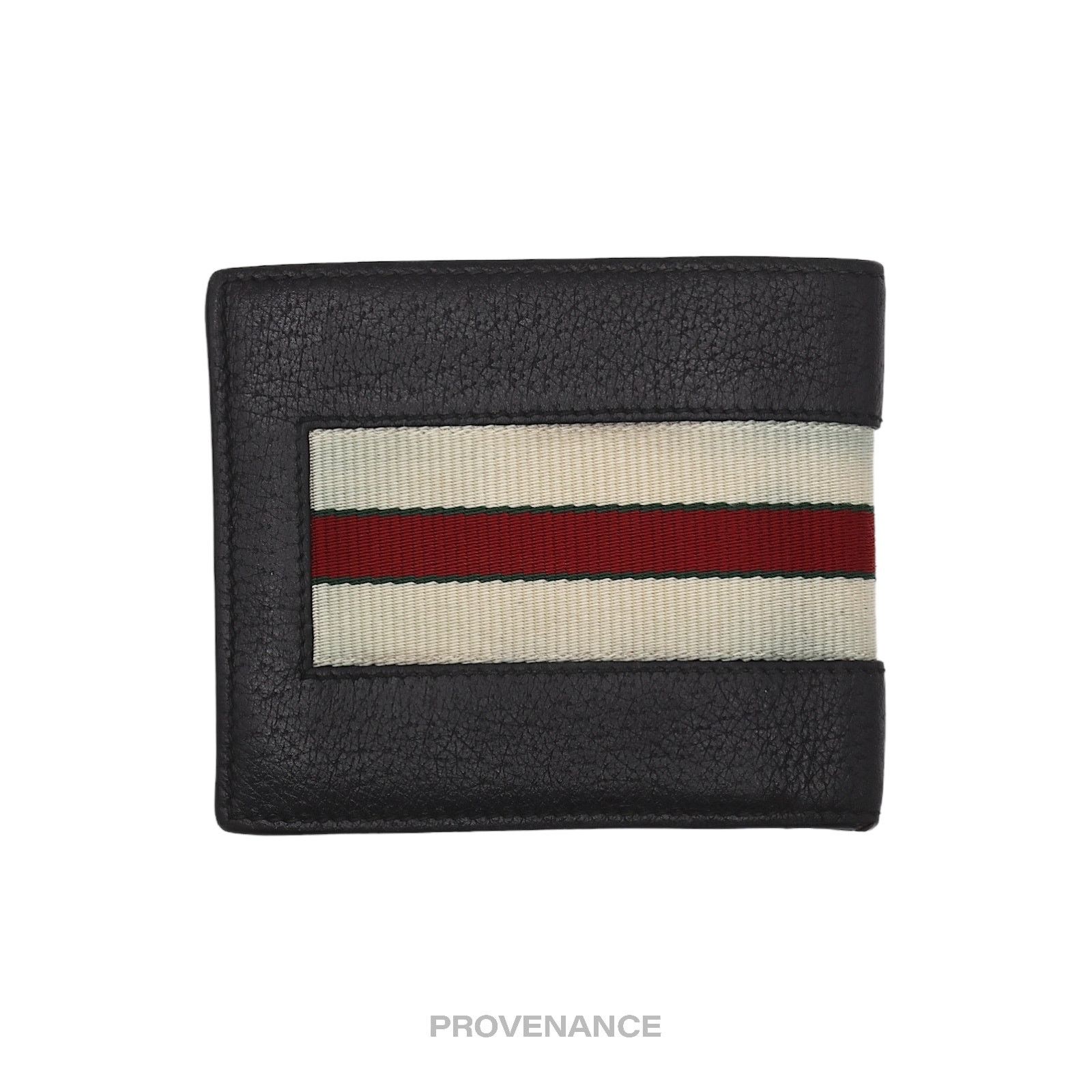 Gucci 🔴 Gucci Bifold Wallet -Logo Stripe Web Black Leather Size ONE SIZE - 3 Thumbnail