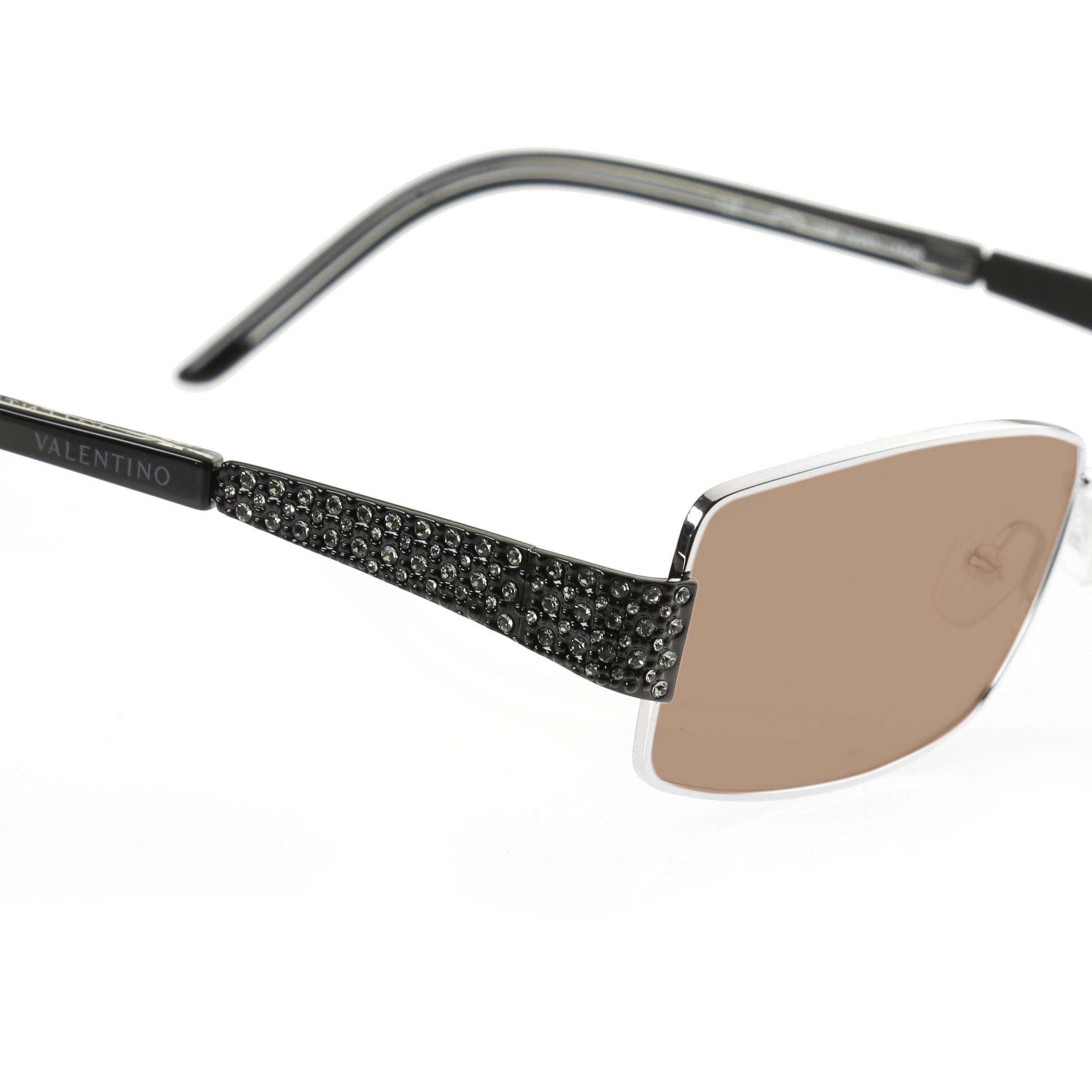 Valentino Valentino '90s Crystal Brown Rectangular Frame Sunglasses Size ONE SIZE - 2 Thumbnail