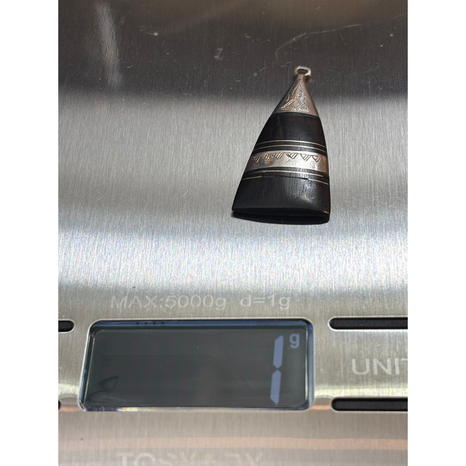 & Other Stories Vintage Sterling Silver Black Inlay Geometric Pendant 7g Size ONE SIZE - 4 Thumbnail