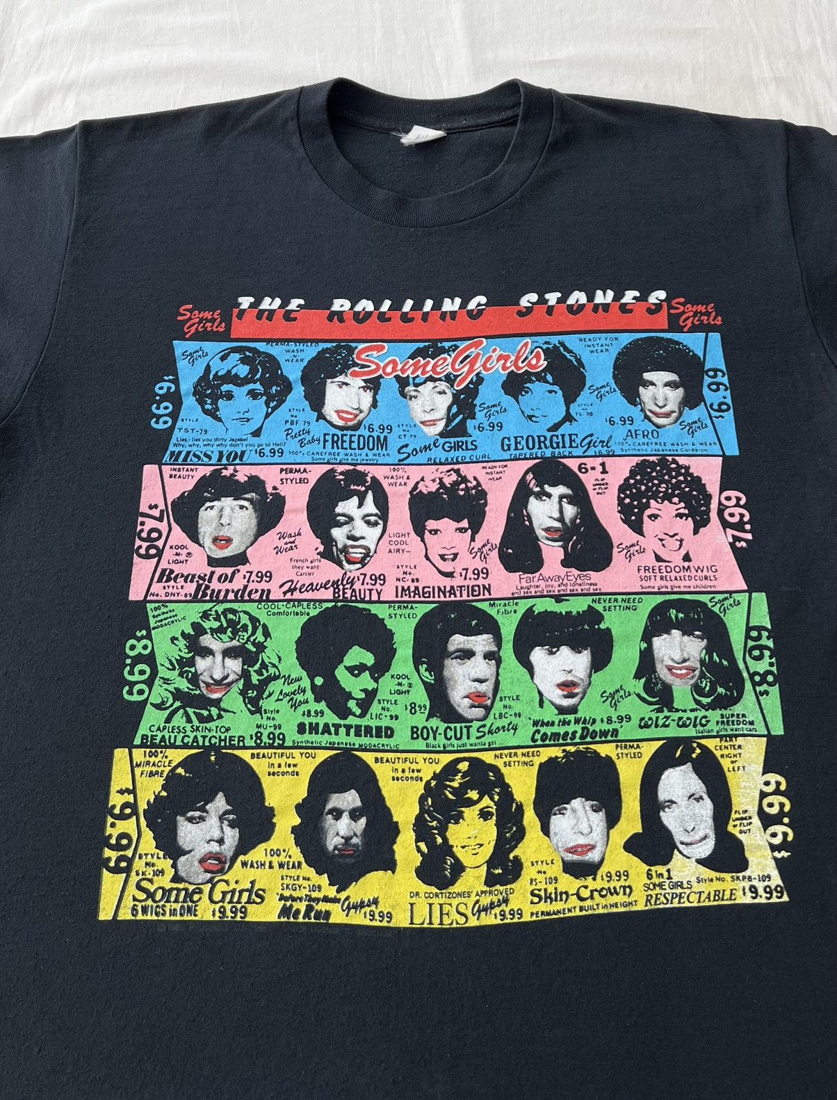 Band Tees Vintage 1989 The Rolling Stones Some Girls 80s Black T-shirt Size US L / EU 52-54 / 3 - 5 Thumbnail