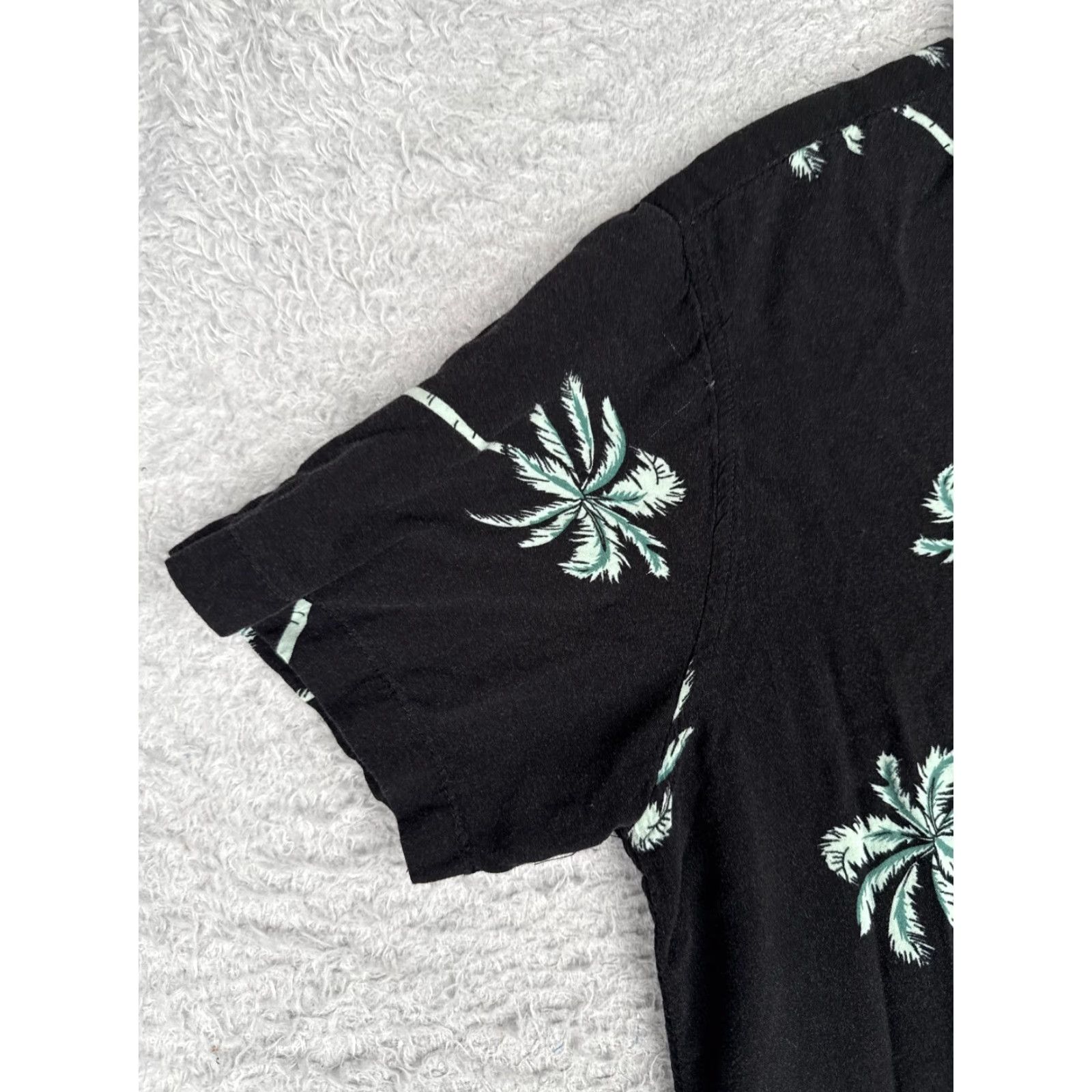 CO Molokai Surf Co Shirt Adult Medium Black Blue Floral Leaf 100% Rayon Hawaiian Size US M / EU 48-50 / 2 - 3 Thumbnail
