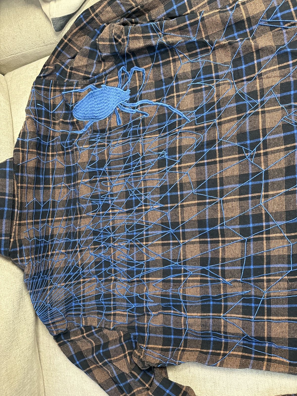 Revenge Blue Spiderweb Flannel orders