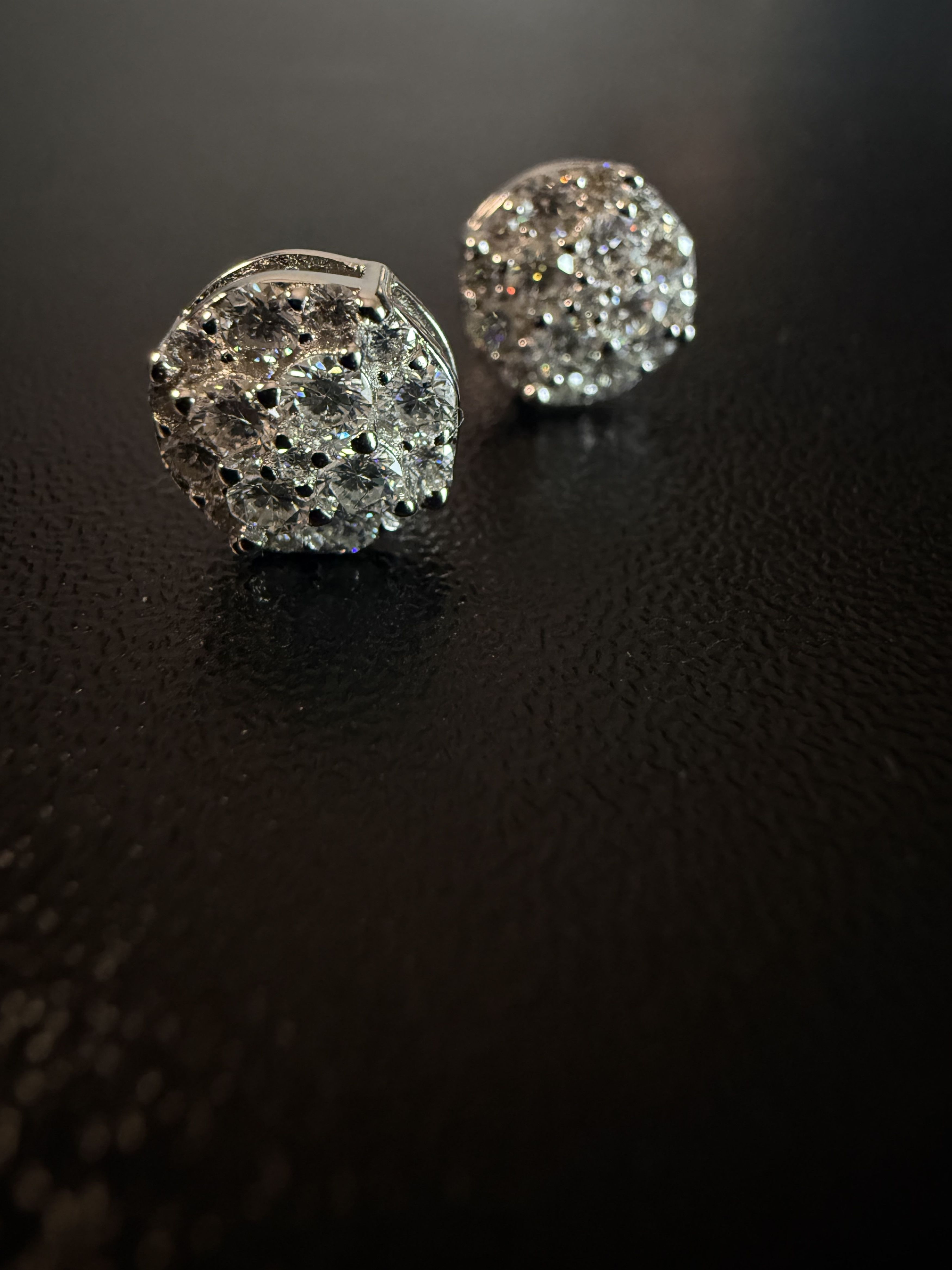 Other Silver Half Snowball's Moissanite Mens Earrings Size ONE SIZE - 2 Thumbnail