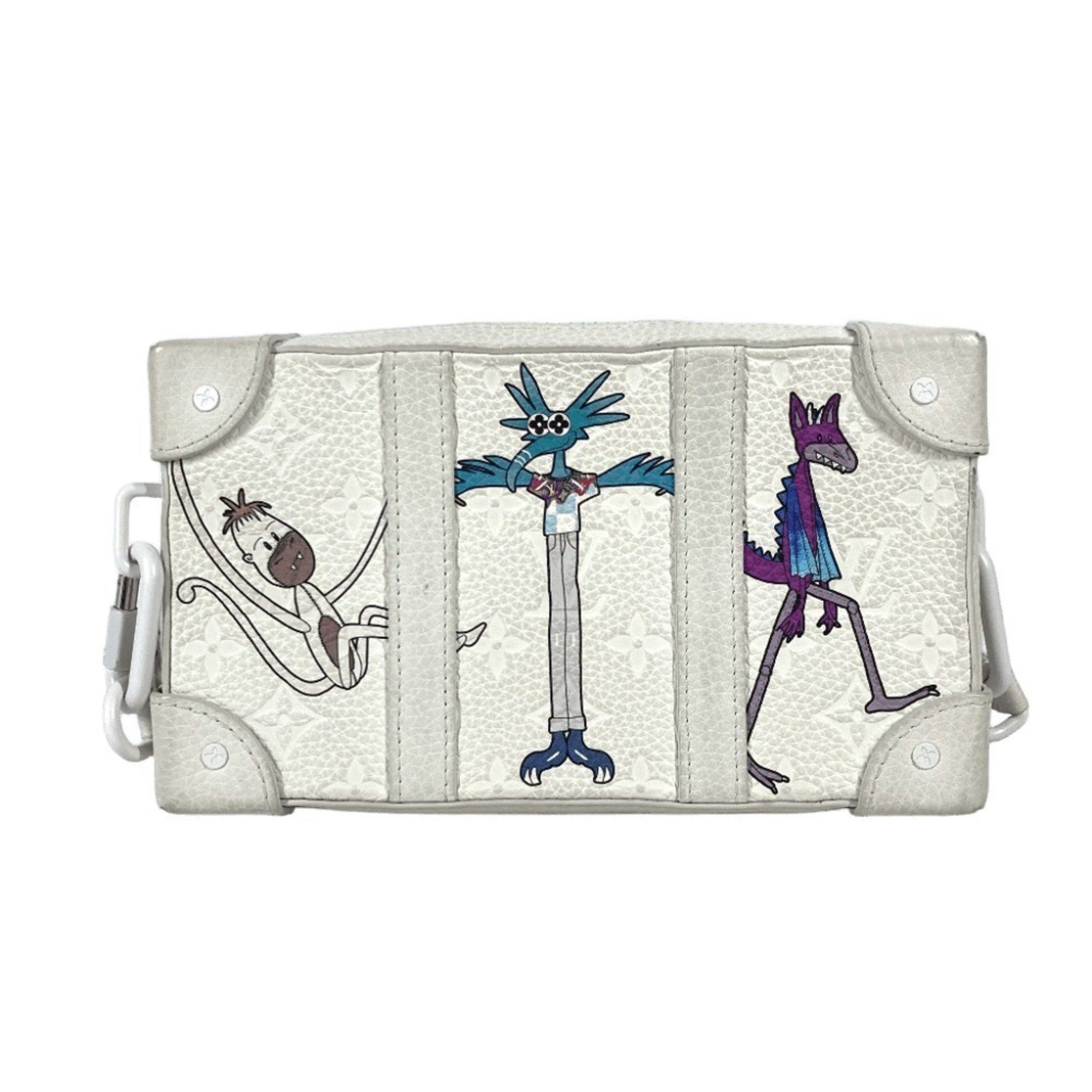 Louis Vuitton M80146 Lv Friends Monogram Soft Trunk Bag 2Way Clutch Shoulder Taurillon Leather Men's Women's White