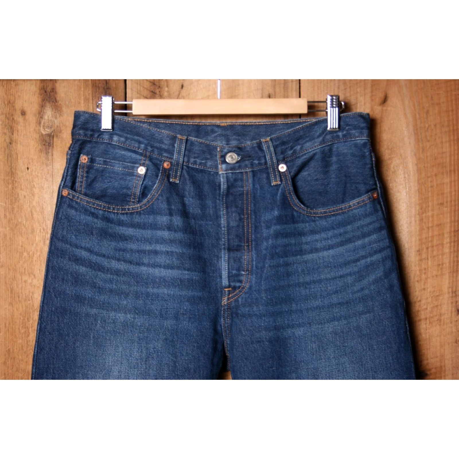 Levi's LEVI'S 501 Jeans Denim 100% Cotton Blue Sz. 30x32 Womens Inseam 32" High Rise Selvedge Vintage Big E Straight Size 24" / US 00 / IT 34 - 2 Thumbnail