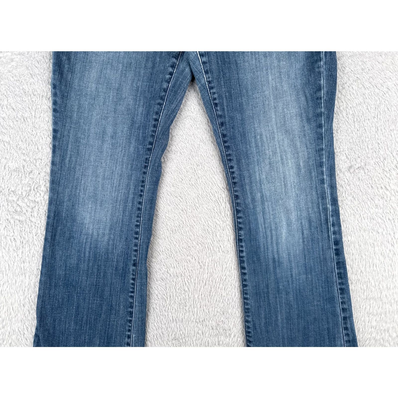 Vintage VINTAGE ELLE Jeans Womens 8 Blue Denim Bootcut Distressed Low Rise Cotton Blend 30x31 Slimming Stretch Regular 5-Pocket Design Boots Size 30" / US 8 / IT 44 - 3 Thumbnail
