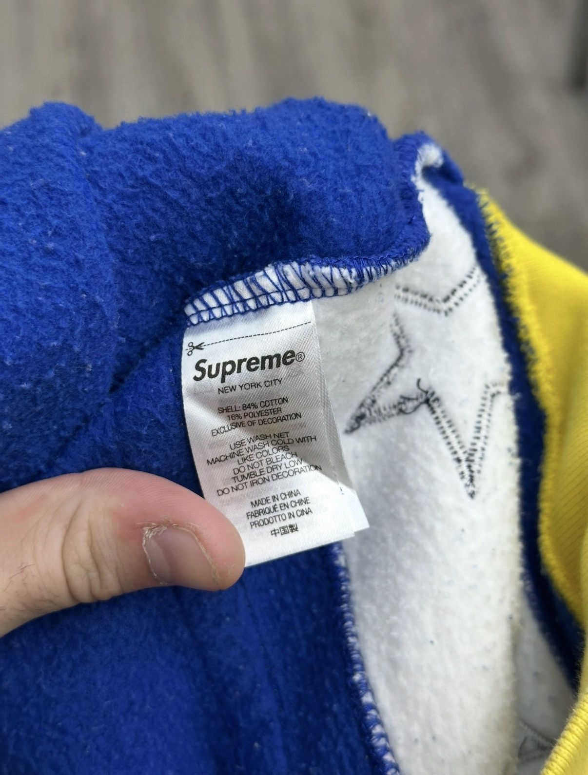 Supreme Supreme Hockey Hooded Sweatshirt ‘Royal’ Blue/Yellow Size US M / EU 48-50 / 2 - 5 Thumbnail