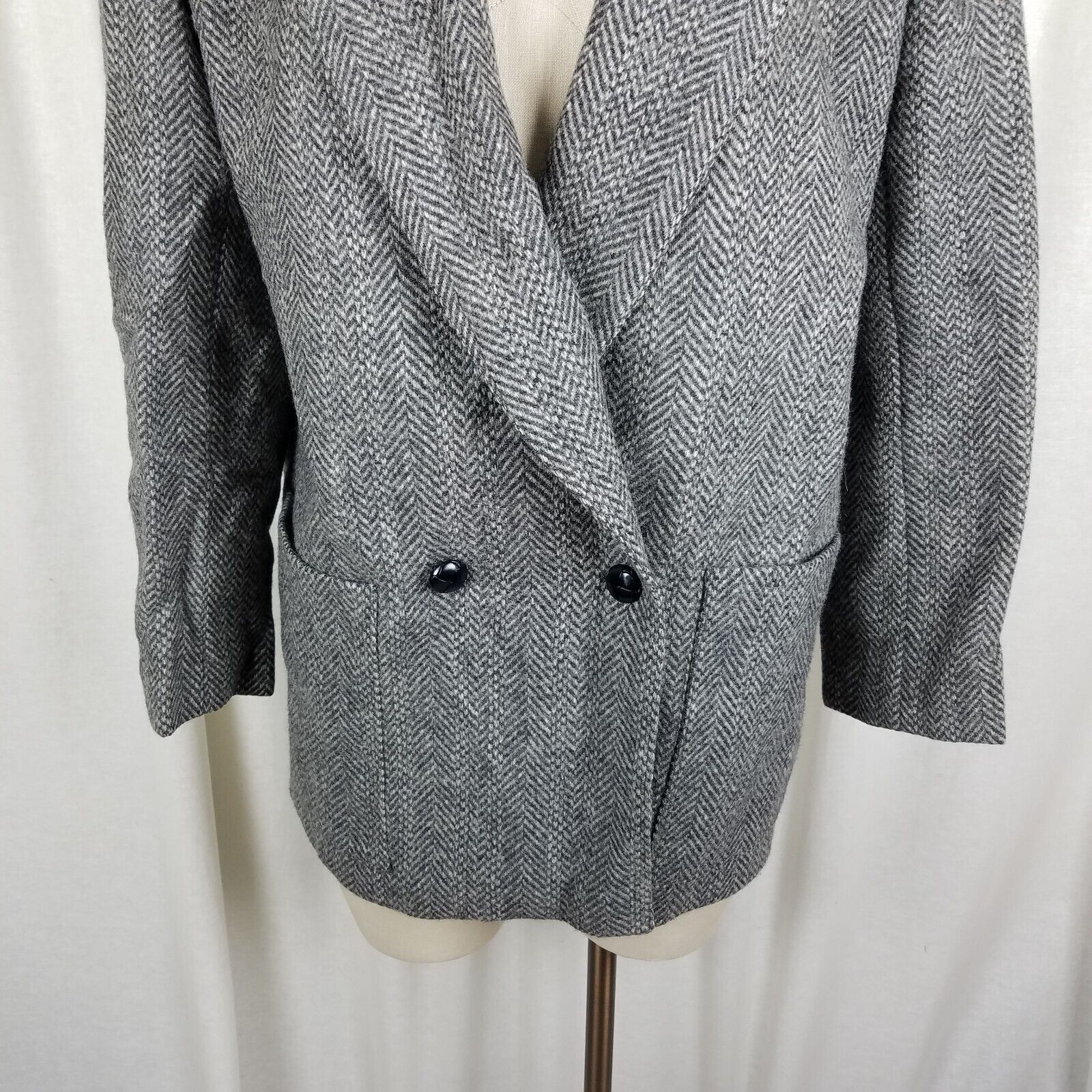 Vintage VTG Giorgio Sant Angelo Double Breasted Wool Blazer Jacket Size XL / US 12-14 / IT 48-50 - 3 Thumbnail