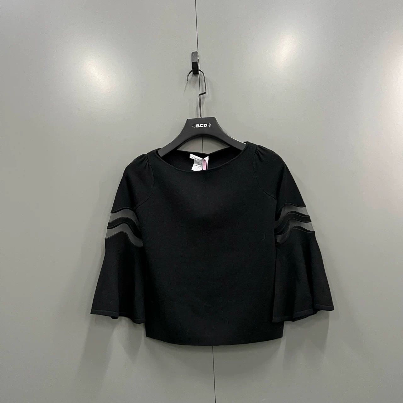 Oscar De La Renta Oscar de la Renta Black Mesh Panel Top XS Size XS / US 0-2 / IT 36-38 - 1 Thumbnail