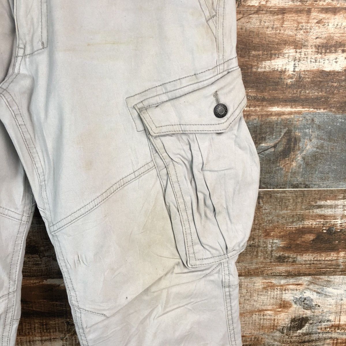 Japanese Brand Geride White Cargo utility Multipocket Pants #A1922 Size US 31 - 10 Thumbnail