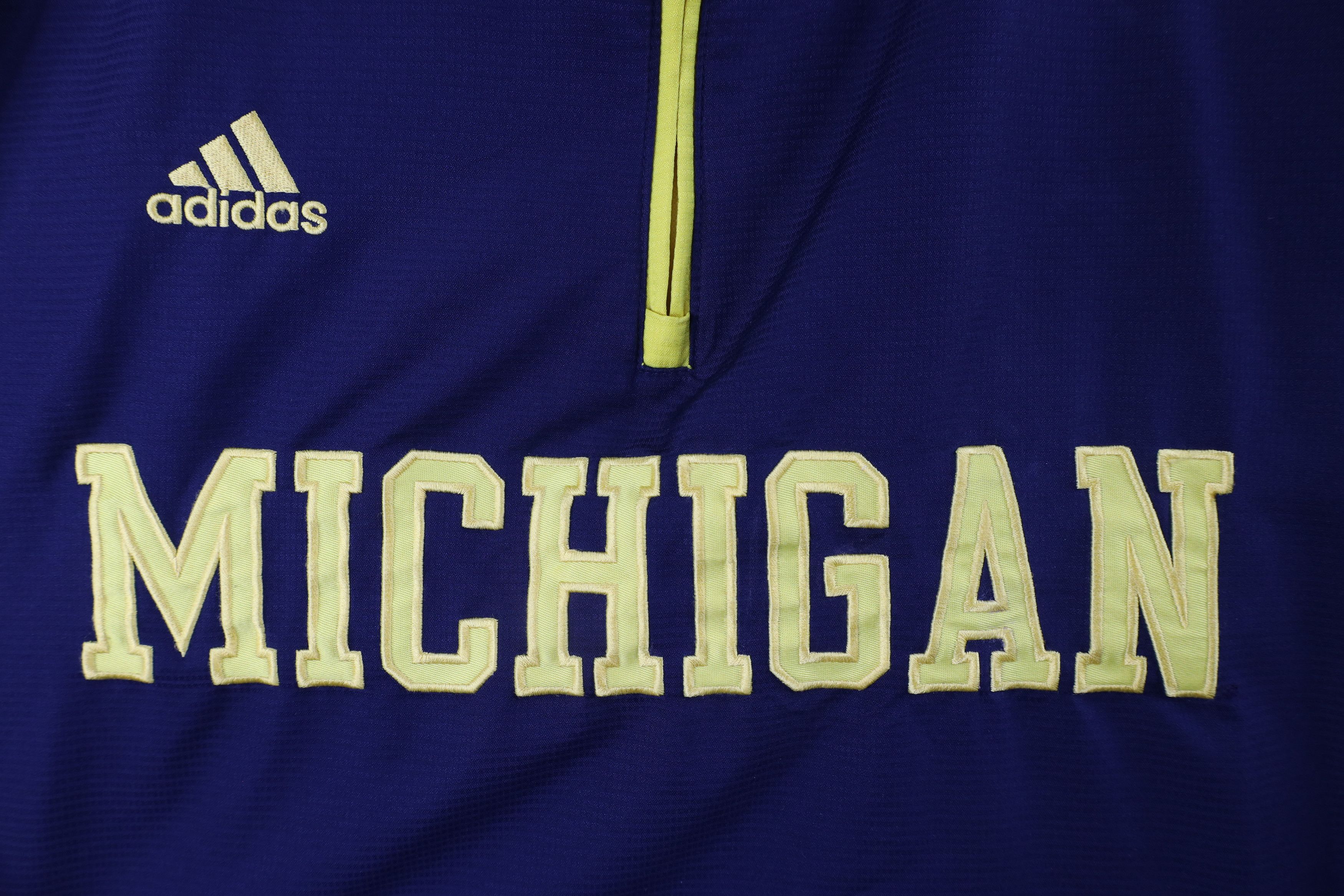 Adidas × Vintage Adidas University of Michigan Football Half Zip Jacket Blue Size US XXL / EU 58 / 5 - 4 Thumbnail