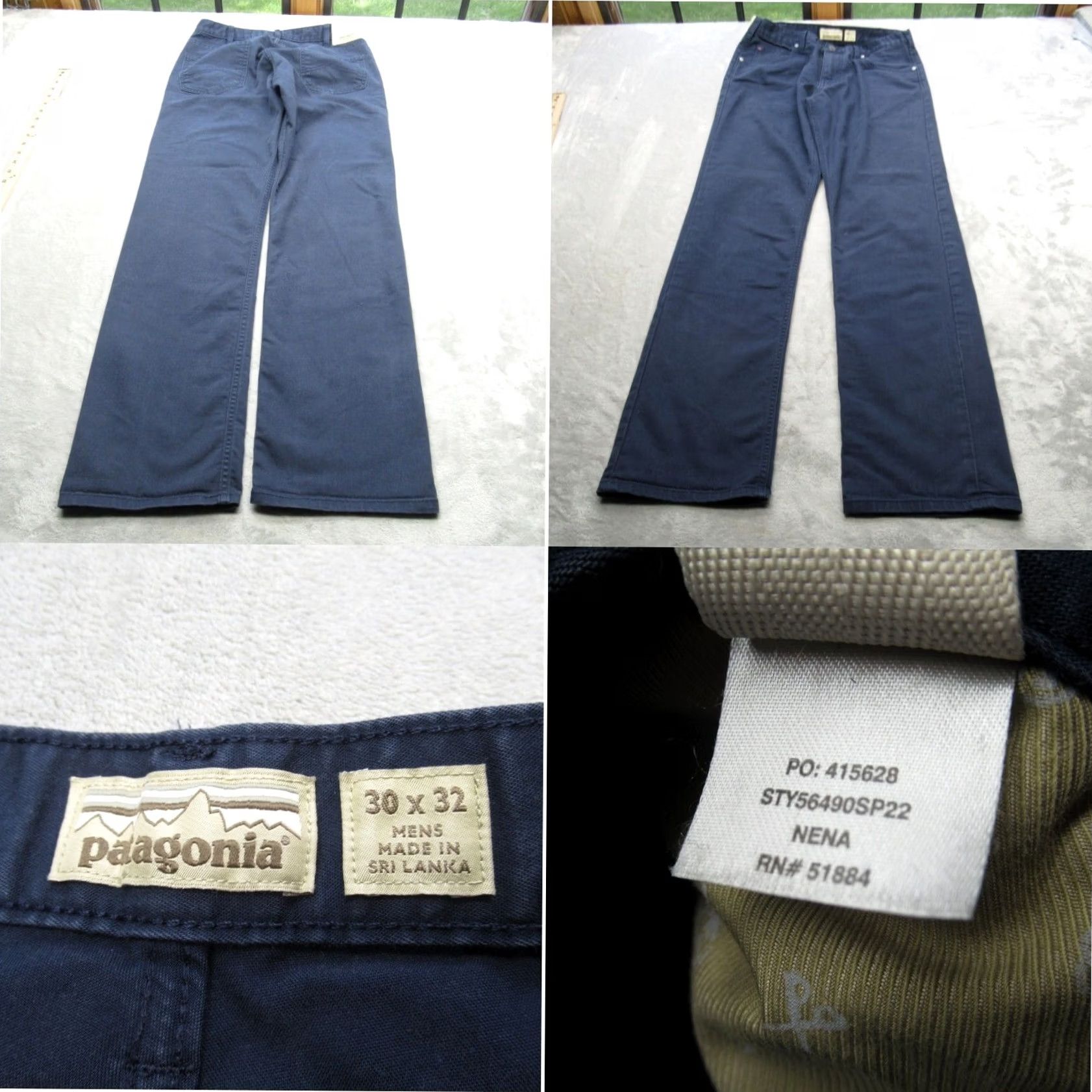 Patagonia Patagonia Jeans Mens 30X30 Navy Nena Straight Performance Twill Work Distressed Size US 30 / EU 46 - 2 Thumbnail