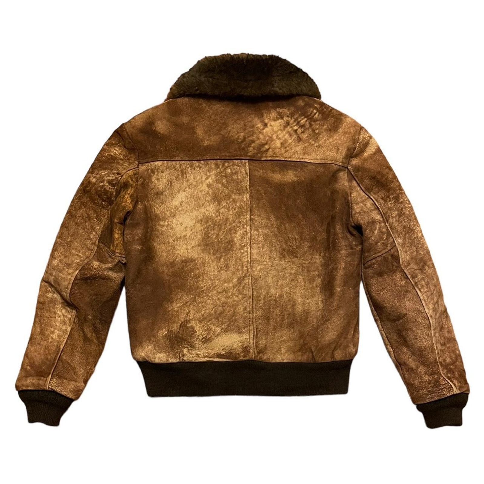 Cooper VTG 80s Cooper faux fur distressed leather bomber