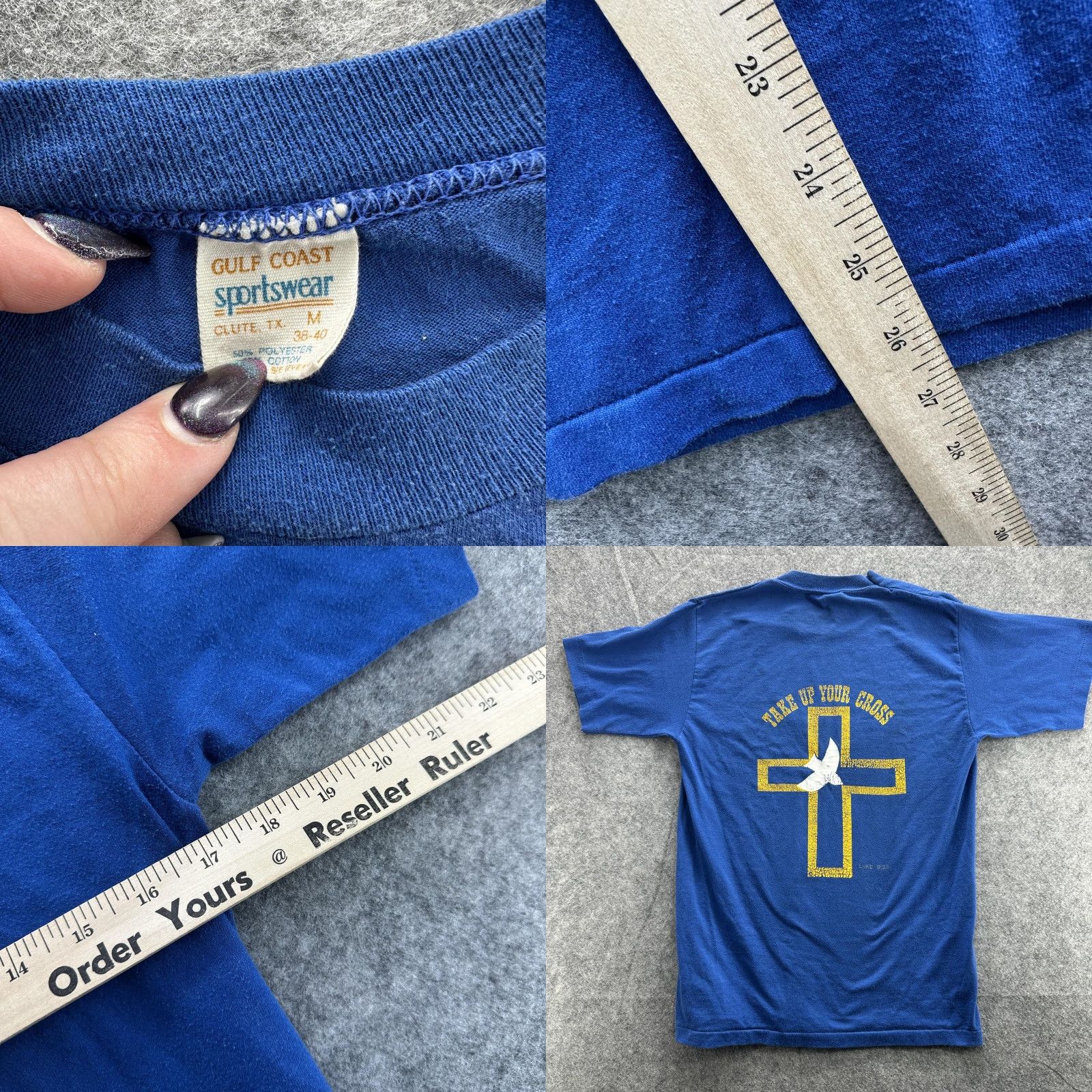 Vintage VINTAGE Angelo State Baptist Student Union Shirt Mens Medium Blue T-Shirt Prayer Christian 80s Tee Size US M / EU 48-50 / 2 - 8 Thumbnail