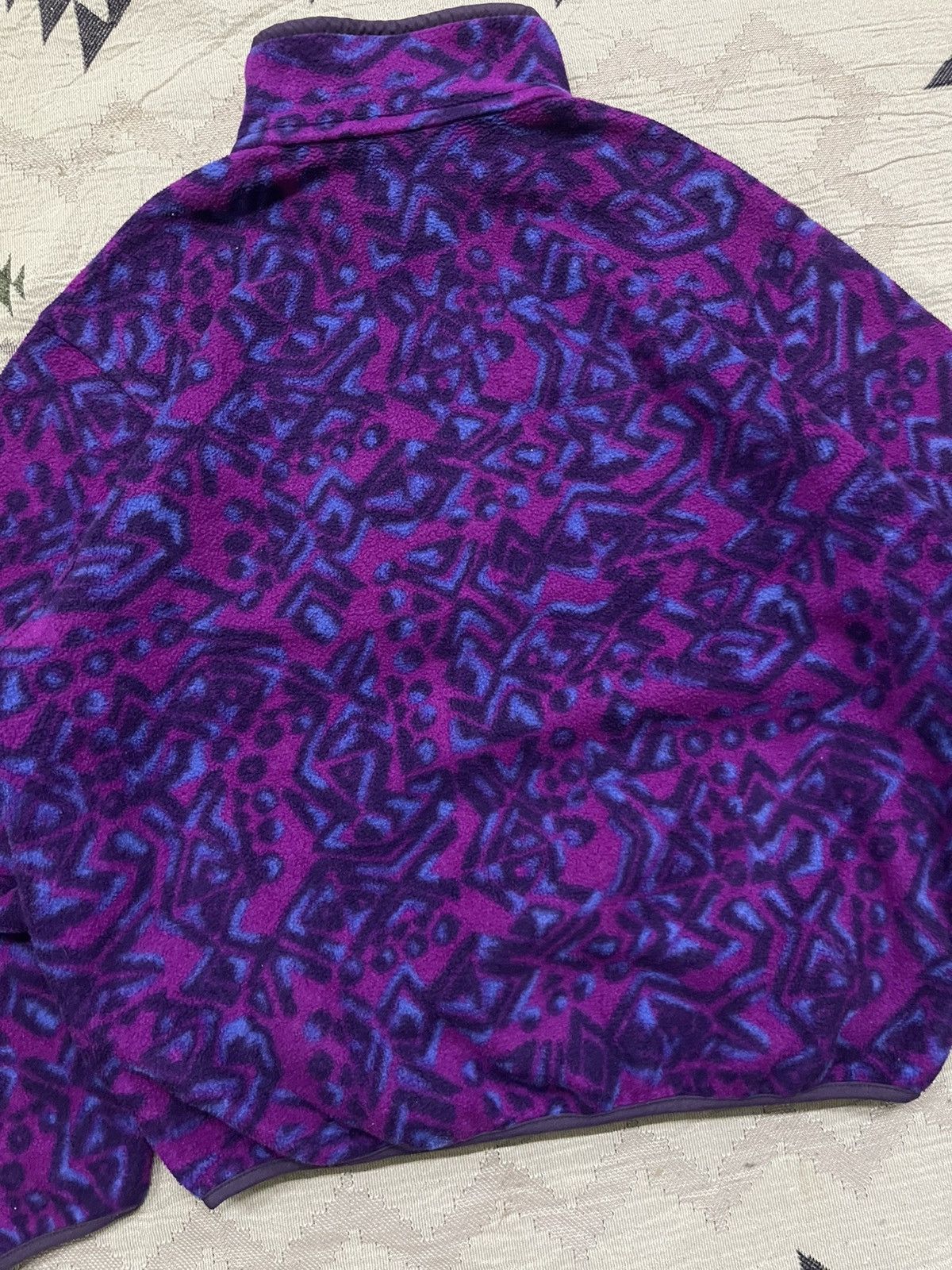 L.L. Bean 70s-80s L.L BEAN AZTEC PATTERN HALF BUTTON FLEECE Size US M / EU 48-50 / 2 - 14 Thumbnail