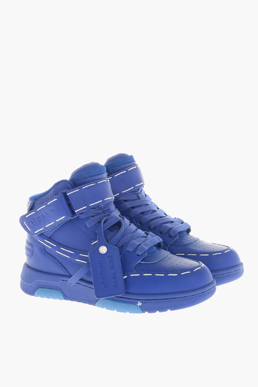 Off-White og1mm0426 High-Top Leather Sneakers in Blue Size US 9 / EU 42 - 3 Thumbnail