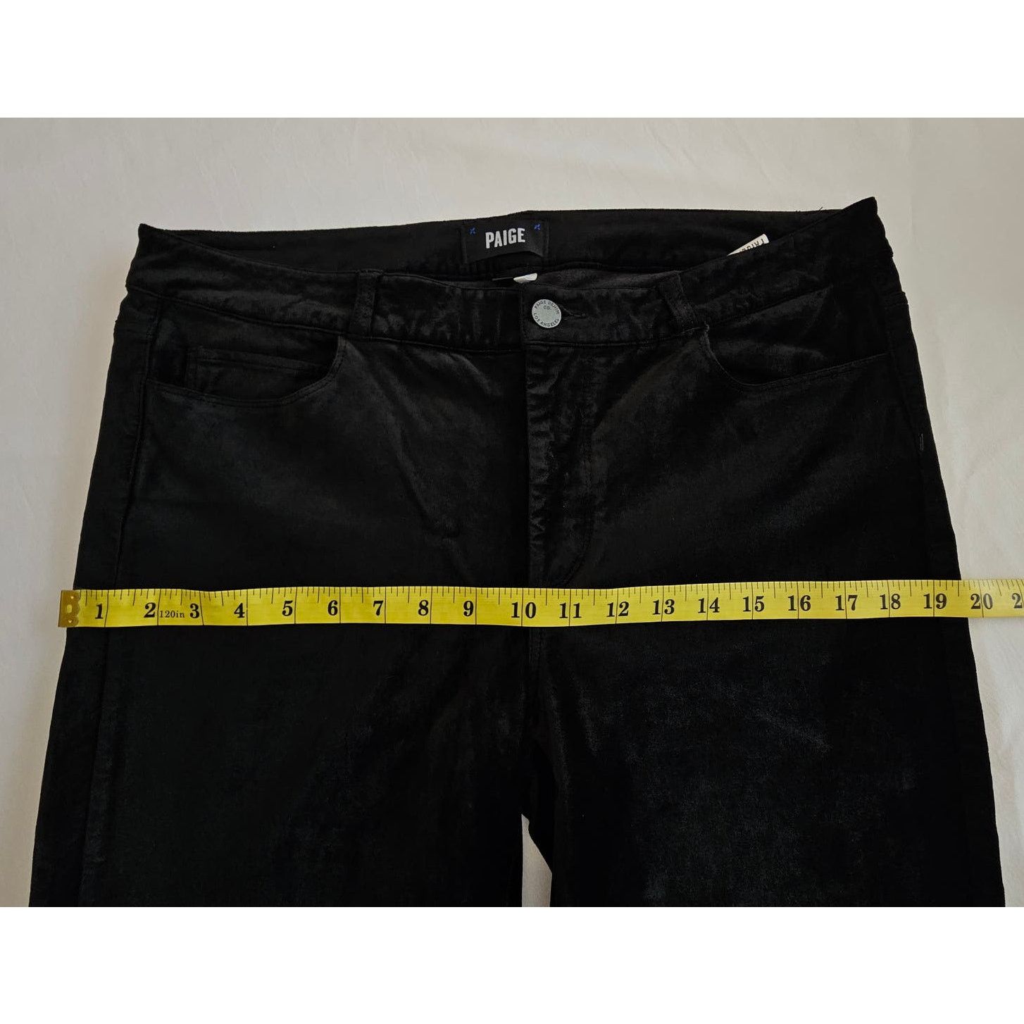 Paige PAIGE Verdugo Ultra Skinny Black Velvet Jeans Pants 32 Size 32" / US 10 / IT 46 - 3 Thumbnail