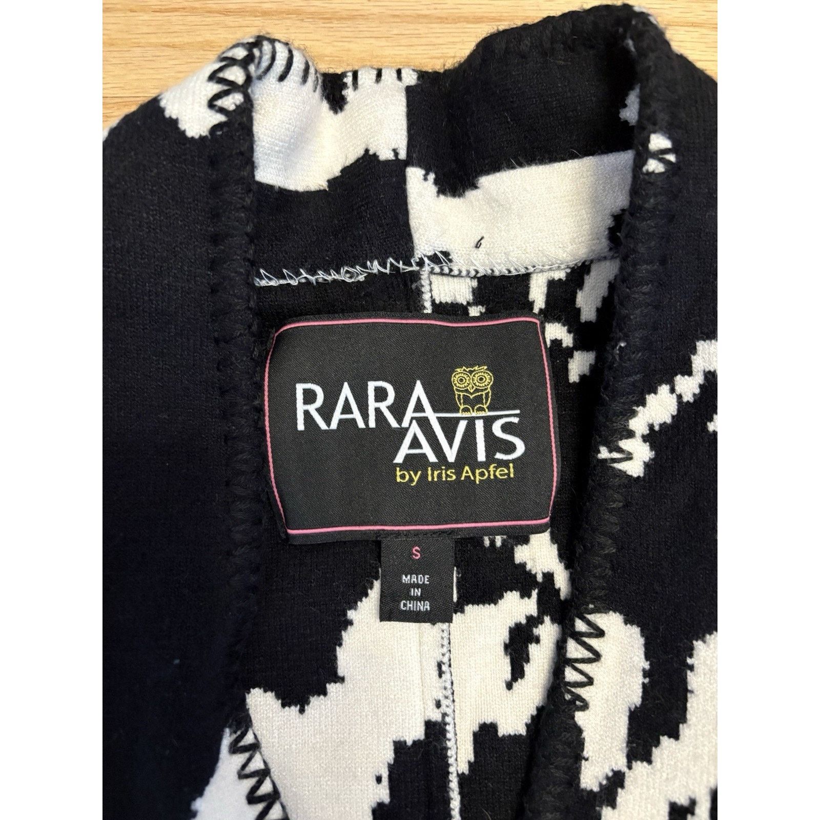 The Unbranded Brand Rara Avis By Iris Apfel Black White Oversized Open Coat S Size S / US 4 / IT 40 - 9 Thumbnail
