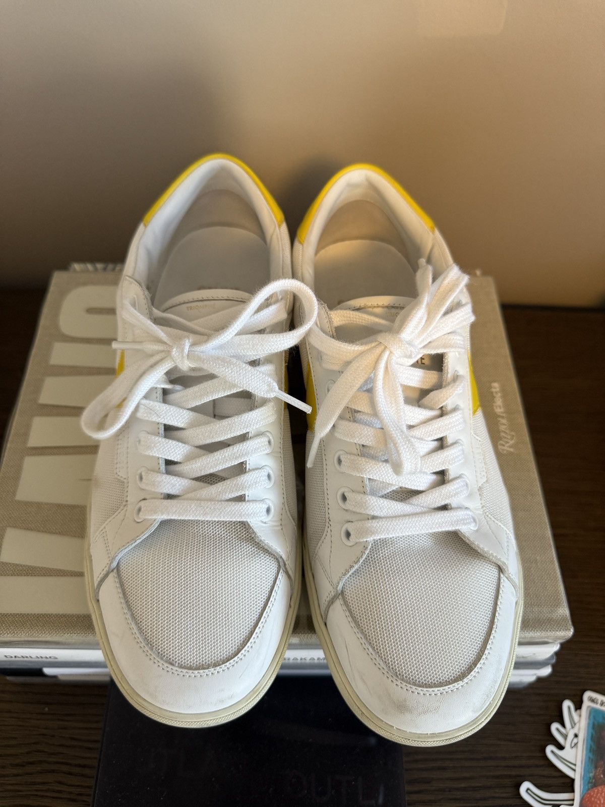 Celine × Hedi Slimane celine Triomphe Low Top in Black & Yellow Size US 9 / EU 42 - 4 Thumbnail