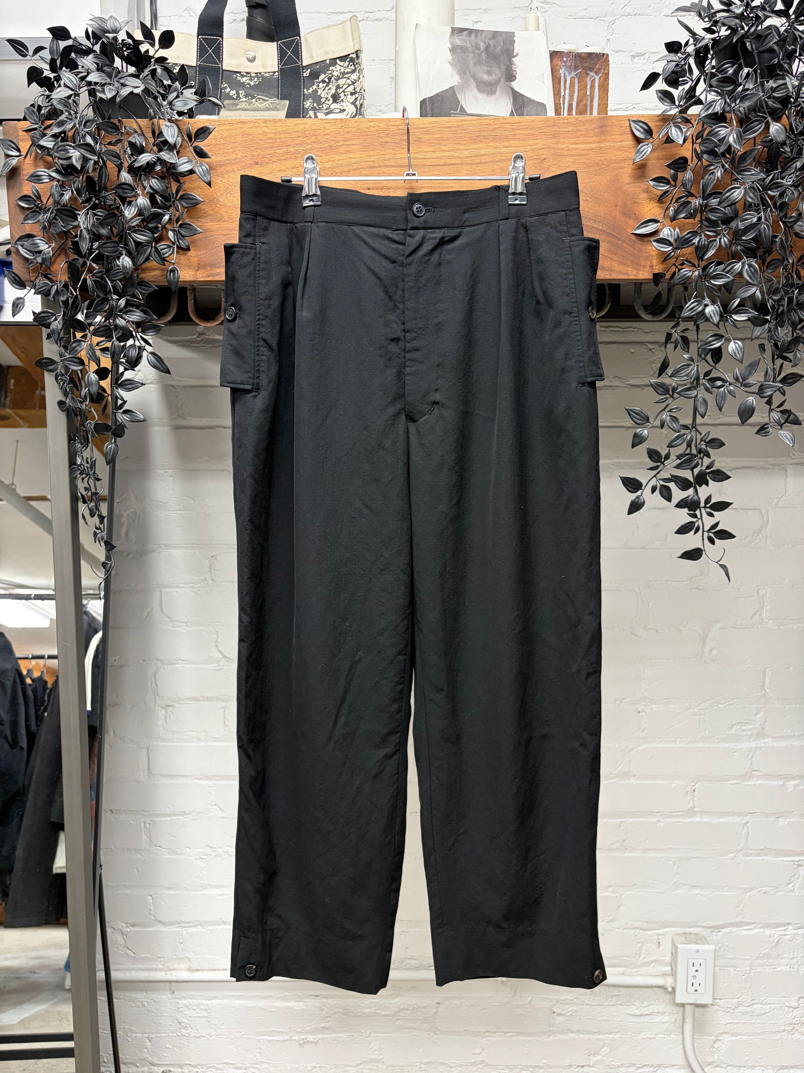 Yohji Yamamoto Vintage Y’s for Men by Yohji Yamamoto Button Hem Cotton Trousers with Side Flaps Size US 30 / EU 46 - 1 Thumbnail