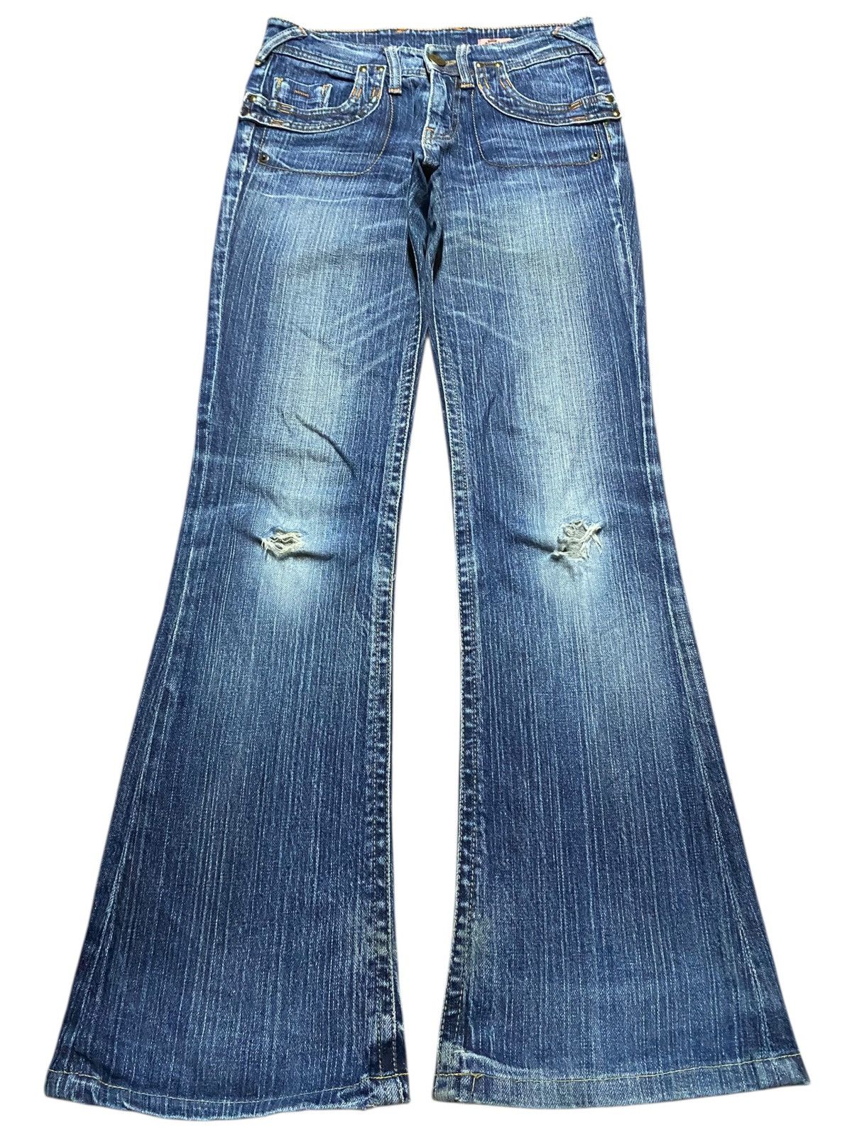 Japanese Brand Vintage Japanese Brand Rush Hour Denim Distressed Flare Jean Size US 28 / EU 44 - 1 Thumbnail